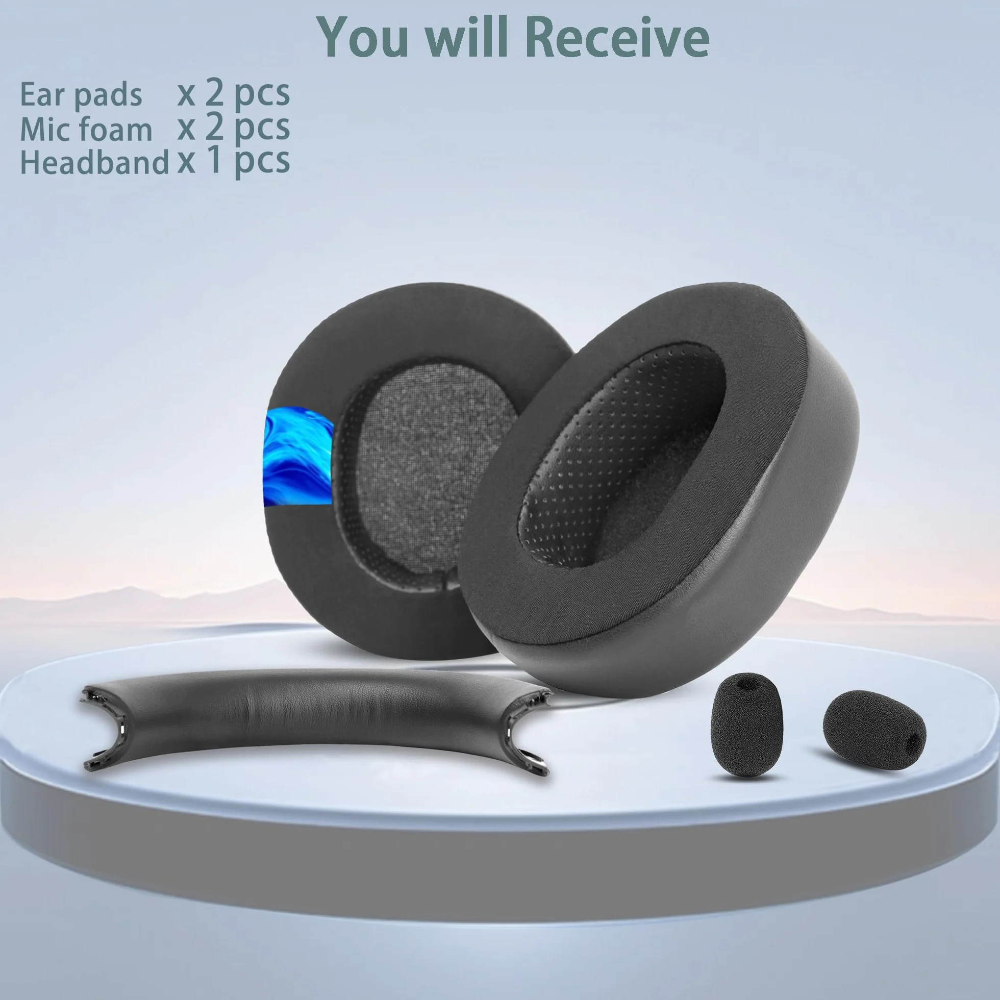 Poduszki nauszne i Pokrywa Pałąka Zamienne kompatybilne z Microsoft Xbox Wireless/Stereo 20th Anniversary Special Edition Słuchawki, Żel chłodzący