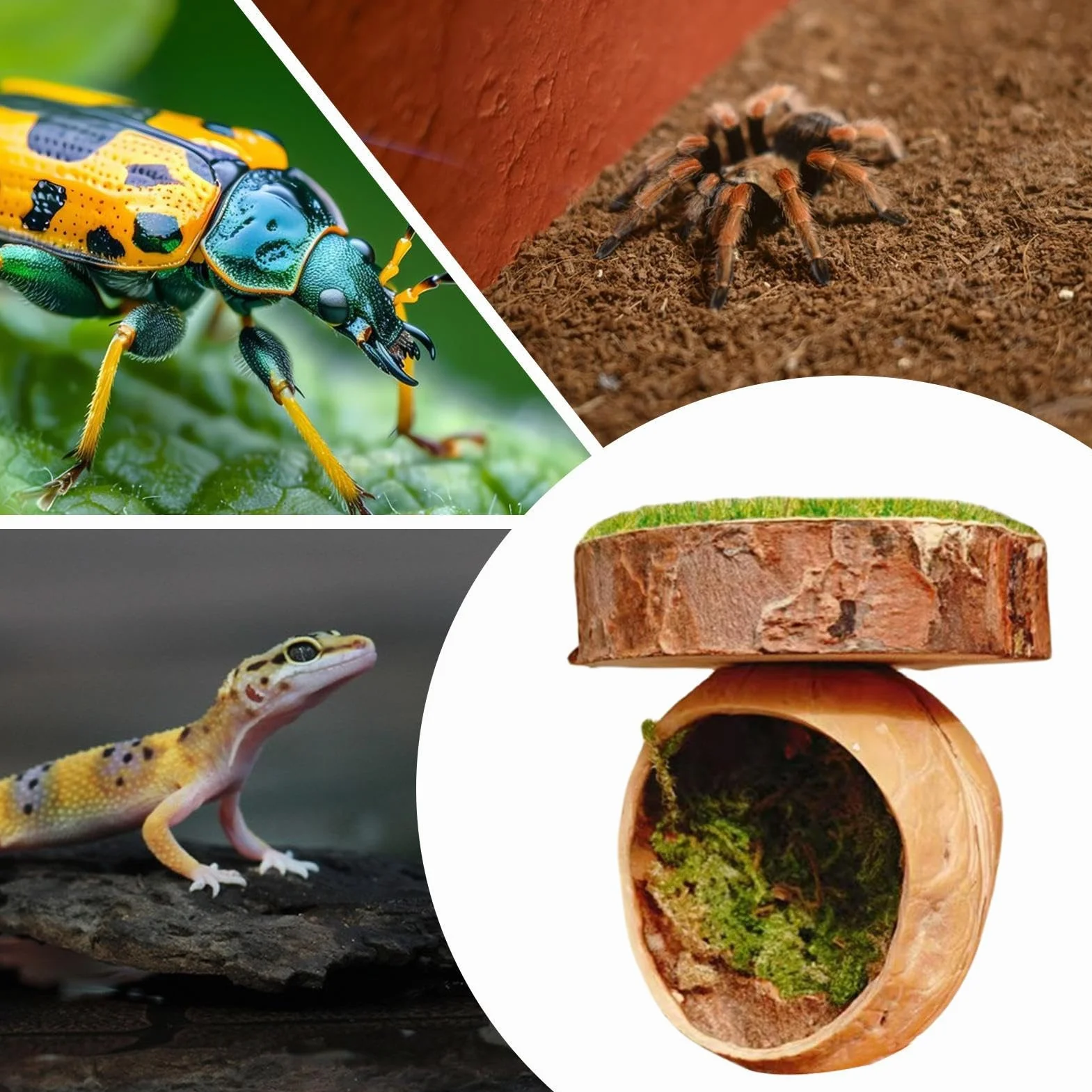 Spider Hide Shelter Magnetic Pet Habitat 1.57x2.36 Inches Handmade Reptile Accessory Jumping Spider Tarantula House