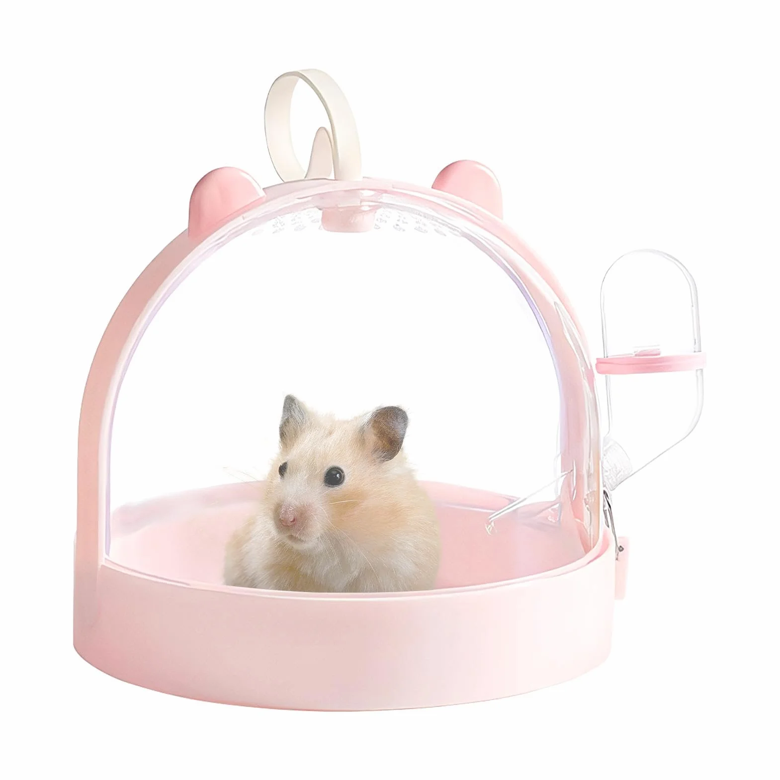 Hamster Carrier Cage, Dwarf Hamster Carrier, ma?y no?nik zwierz?t, klatka zewn?trzna Hamster, przeno?ny ma?y no?nik zwierz?t z otworami wentylacyjnymi i wbudowan? butelk? wod? i inne ma?e zwierz?ta