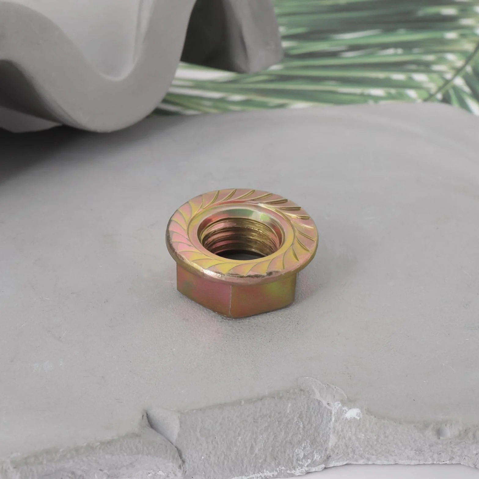 SG Store 5pcs M12x1.5 Fine Thread Flange Hex Nut Coated with Color Zinc with Diameter of 22mm and Bottom Diameter of 18mm Used for Motorcycle Sprockets