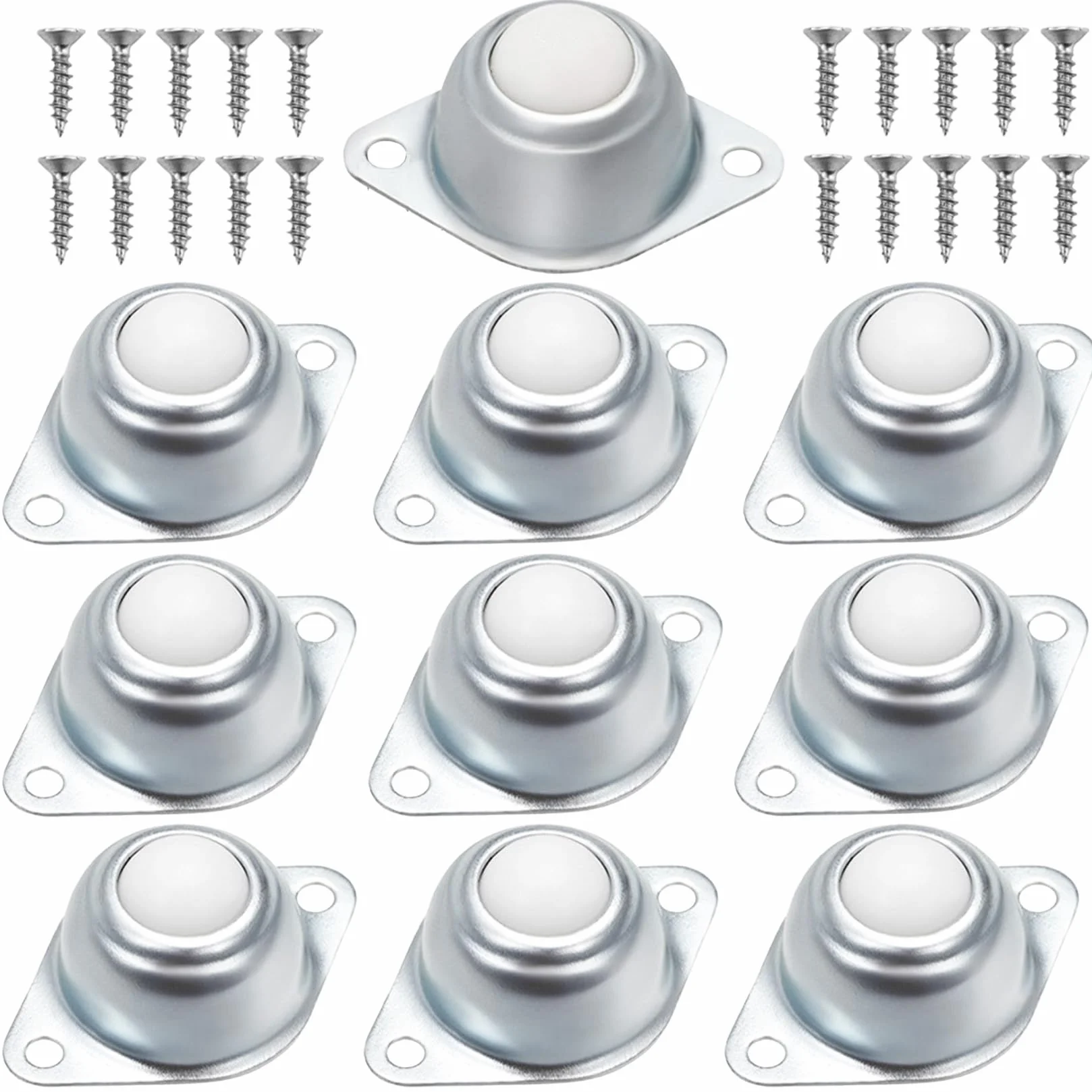 10 sztuk rolek kulkowych do rolek meblowych, 16 mm, małe, płaskie łożyska kulkowe, nylonowe kółka, do dużych obciążeń, łożyska do mebli, sanek, kółek transportowych