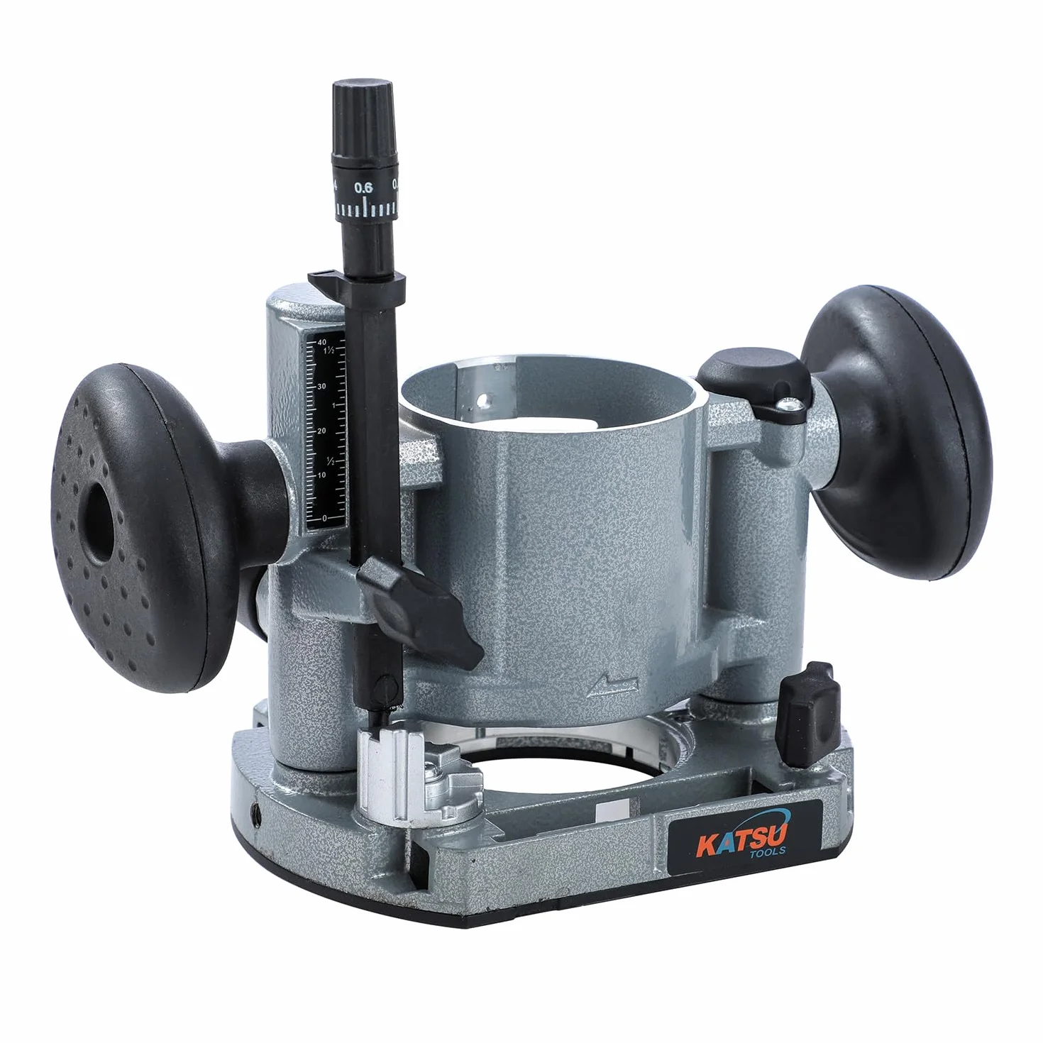 KATSU Tools Podstawa do przycinania, w pełni regulowana, aluminiowa, do elektrycznych lub bezprzewodowych ręcznych frezów do drewna z dyszą przeciwpyłową 105421