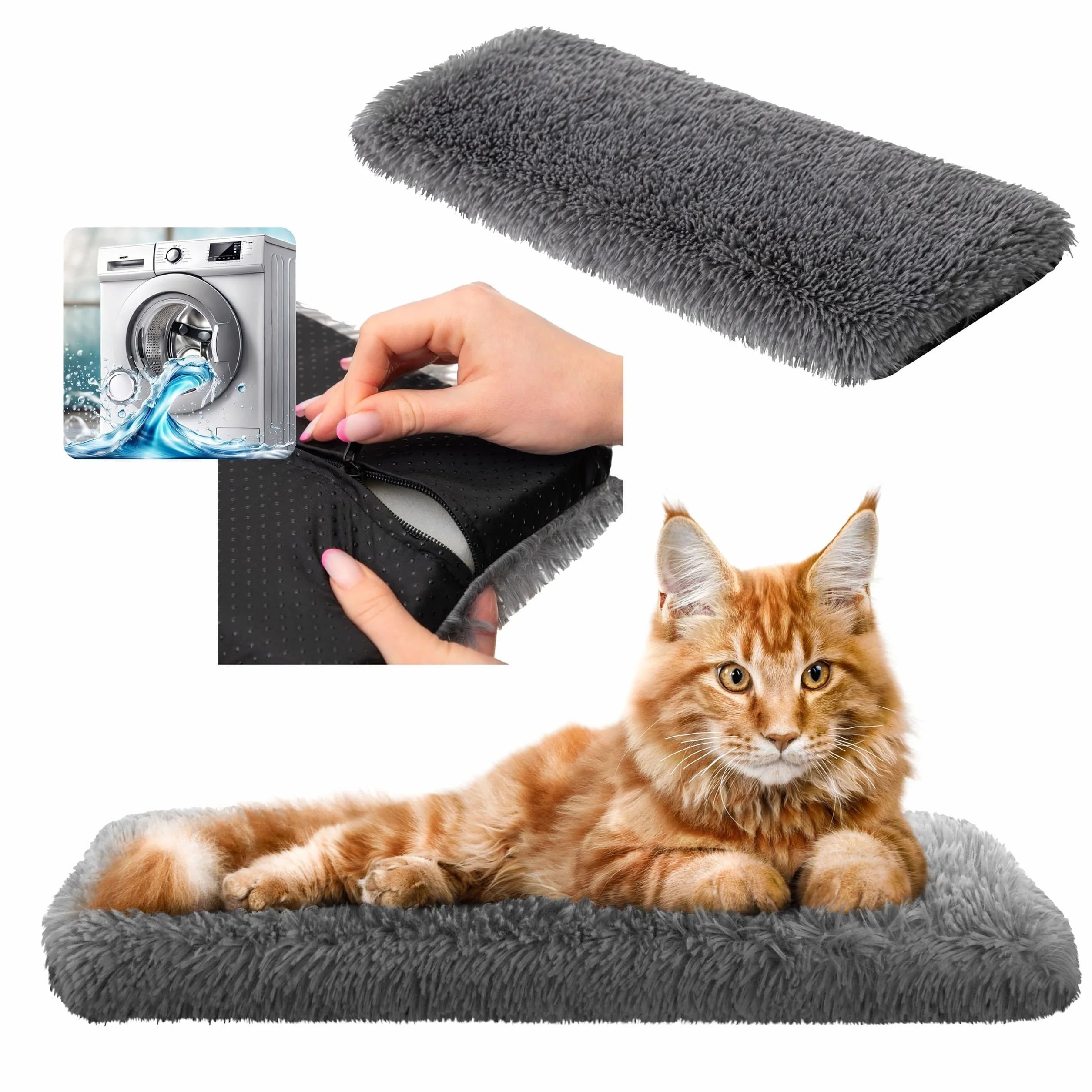 PillowPrim Leżanka Okienna dla Kotów Antypoślizgowe Legowisko na Parapet 50 x 20 cm