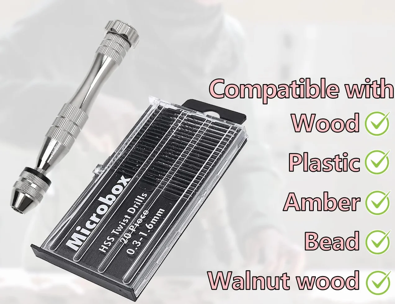 wiertarka ręczna mini wiertło imadło wiertło spiralne akcesoria modelarskie 0,3-1,6 mm