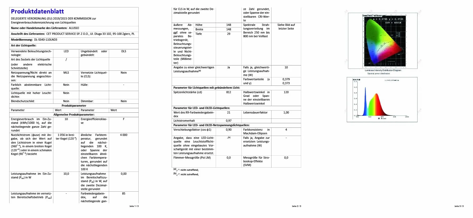 ALUSSO 6 sztuk bardzo płaskich, wpuszczanych reflektorów LED, 10 W, 230 V, 700 lm, ciepła biel, 3000 K, głębokość montażu 30 mm, IP44, do łazienki, salonu, kuchni
