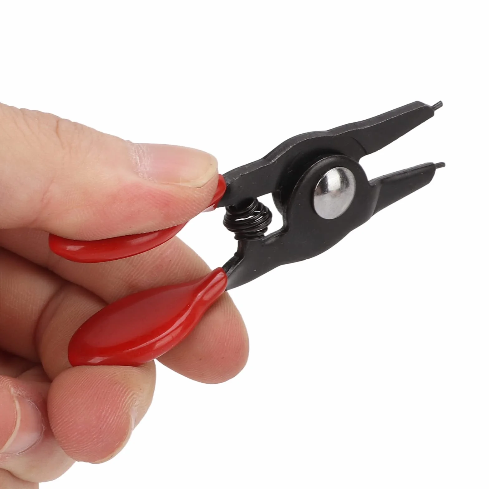 Zestaw Szczypiec do Mini Pierścieni Zatrzaskowych, 4 szt., Uniwersalny Metal, Sprężynowy, Trwały, do Wewnętrznego Zewnętrznego Pierścienia Zabezpieczającego, Rozmiar Mini,