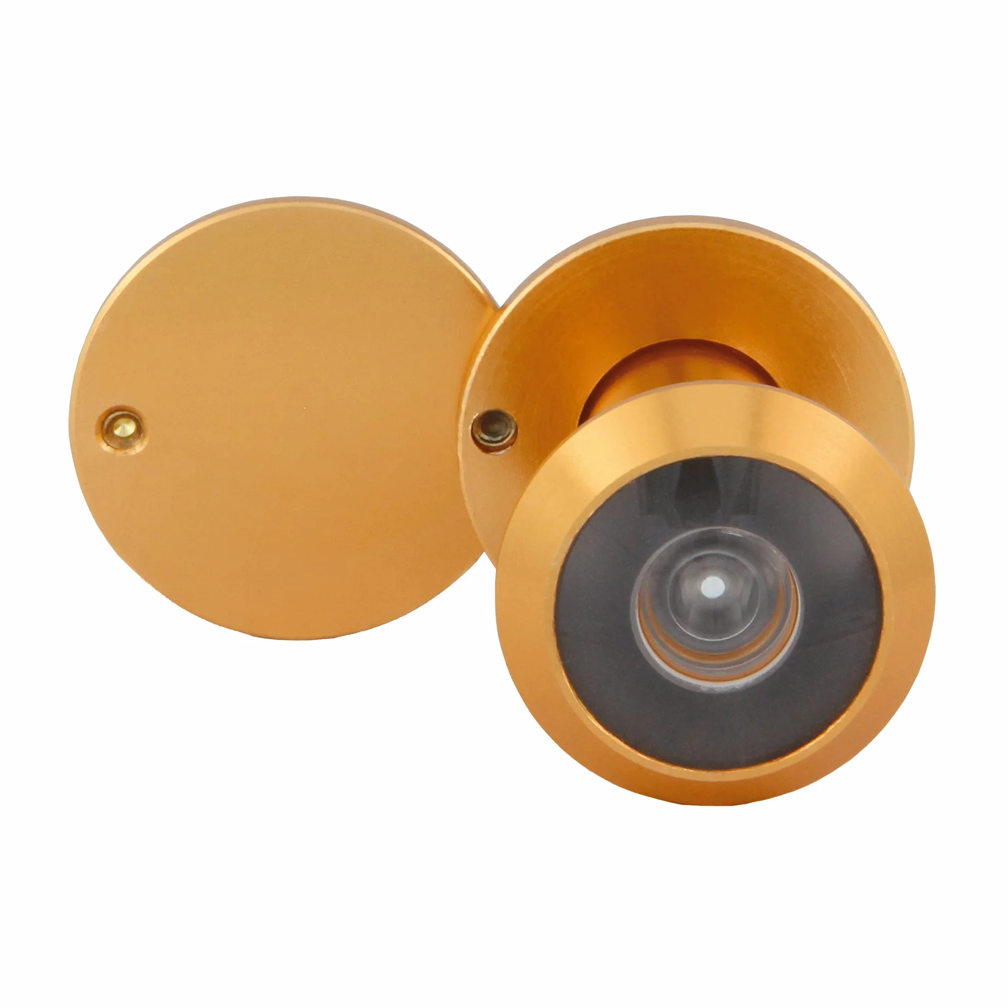 Amig - Lusterko do drzwi - Super kątowe soczewki - Łatwa instalacja - Grubość drzwi: 35-60 mm - Średnica: 14 mm - Wykończenie: złoto