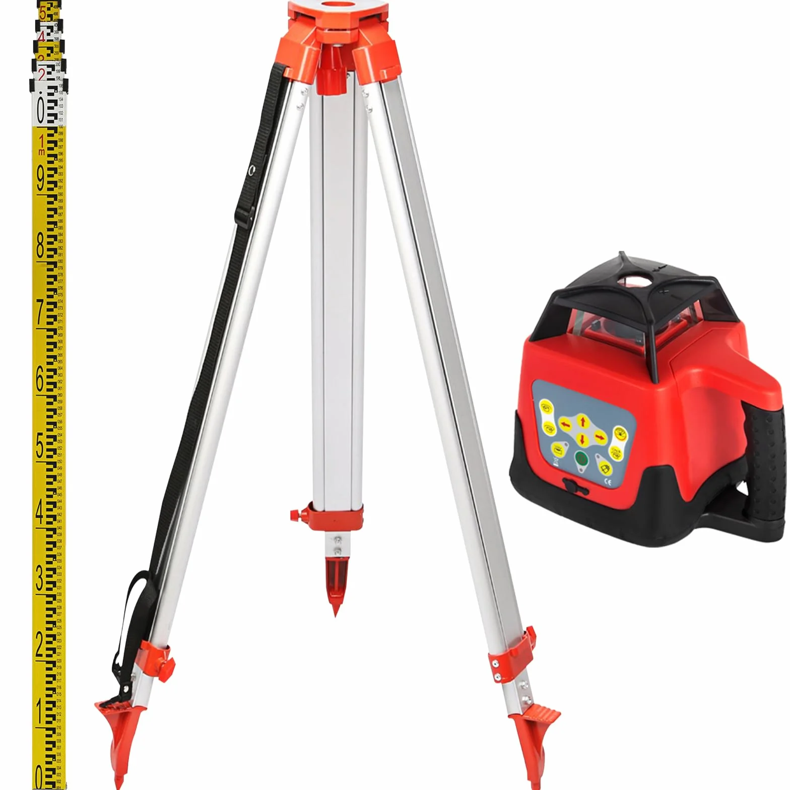 VEVOR Laser obrotowy 500 m czerwony 360° wodoodporny pyłoszczelny 20 h