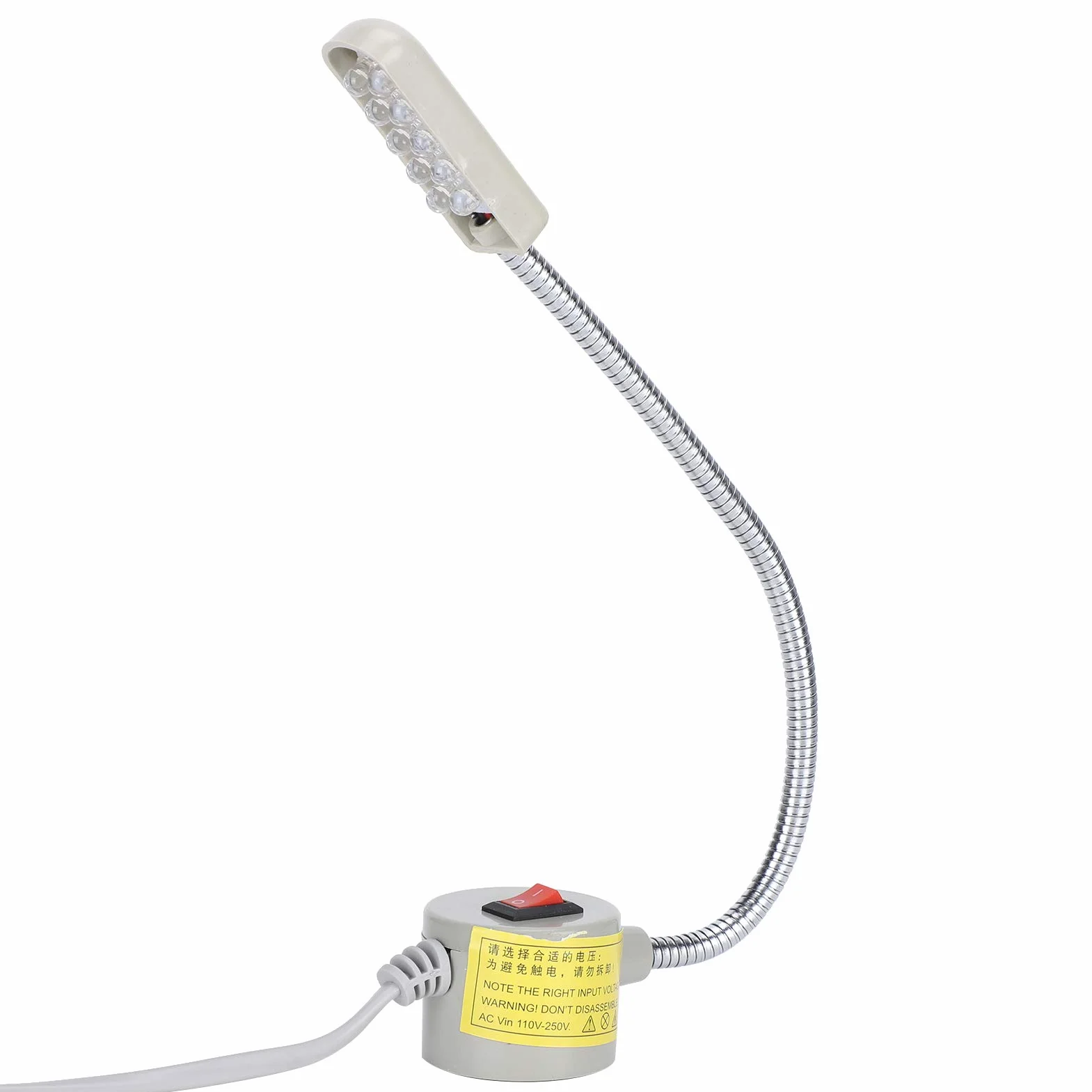 2 sztuk światła do maszyn do szycia LED maszyna do szycia lampa na gęsiej szyi 30-LED lampa świetlna z magnetycznym przełącznikiem podstawy do szycia(EU)