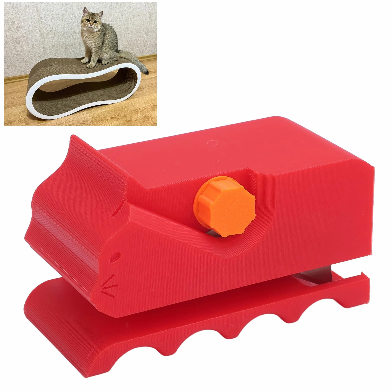 CHICIRIS Cat Scratch Cardboard Cutter, Regulowane i Kompaktowe Narzędzie do Majsterkowania, Noża do Drapania, do Konfigurowalnych ustawień Cięcia (czerwony)