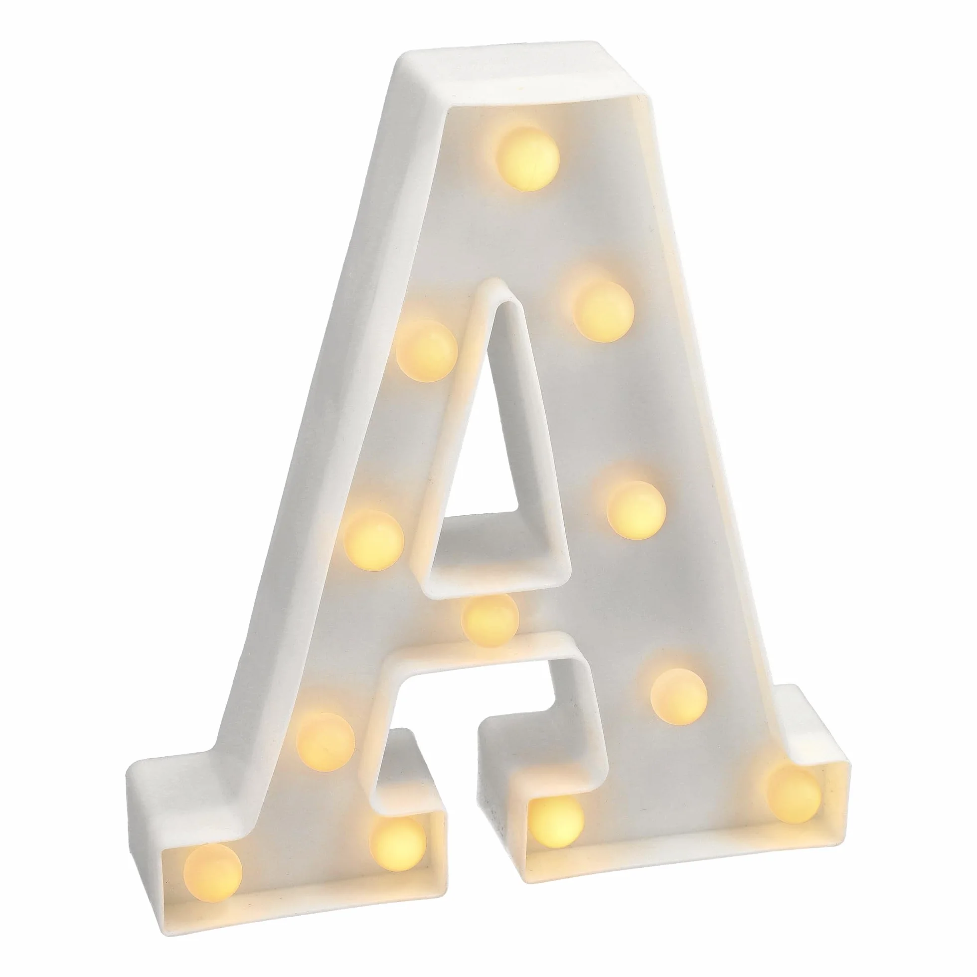 JANDEI - Litery LED, świecące Numery i w Kształcie Serca z Ciepłym światłem do Dekoracji i Kreowania Atmosfery, Lampki Nocne, na Urodziny, Wesela, Przyjęcia, Gabloty. Działają na Baterie AA (A)
