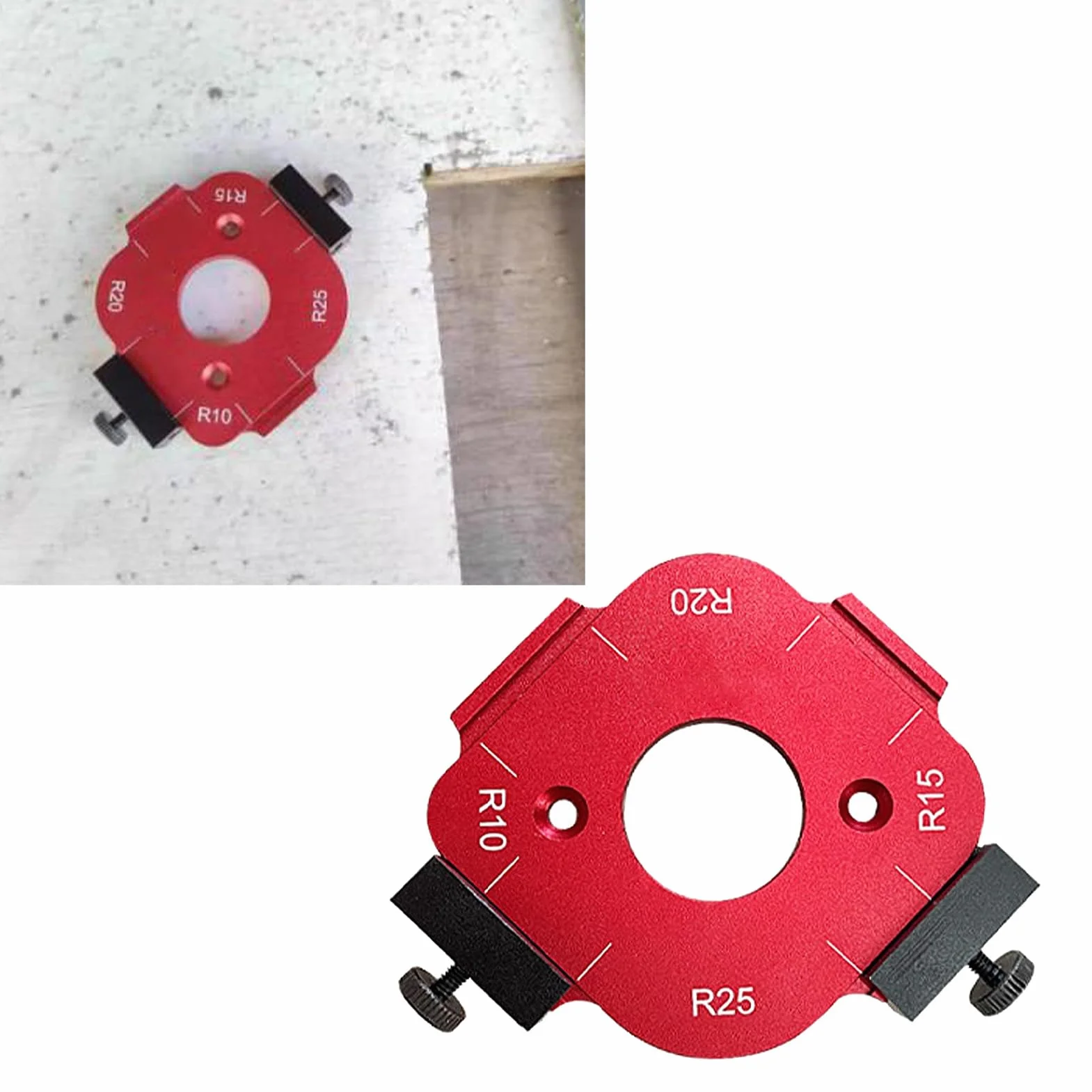 Szablon łuku Kątowego R R10/R15/R20/R25 Wyraźna Skala Wielofunkcyjny Szablon Frezarki Promieniowej do Projektów DIY do Obróbki Drewna