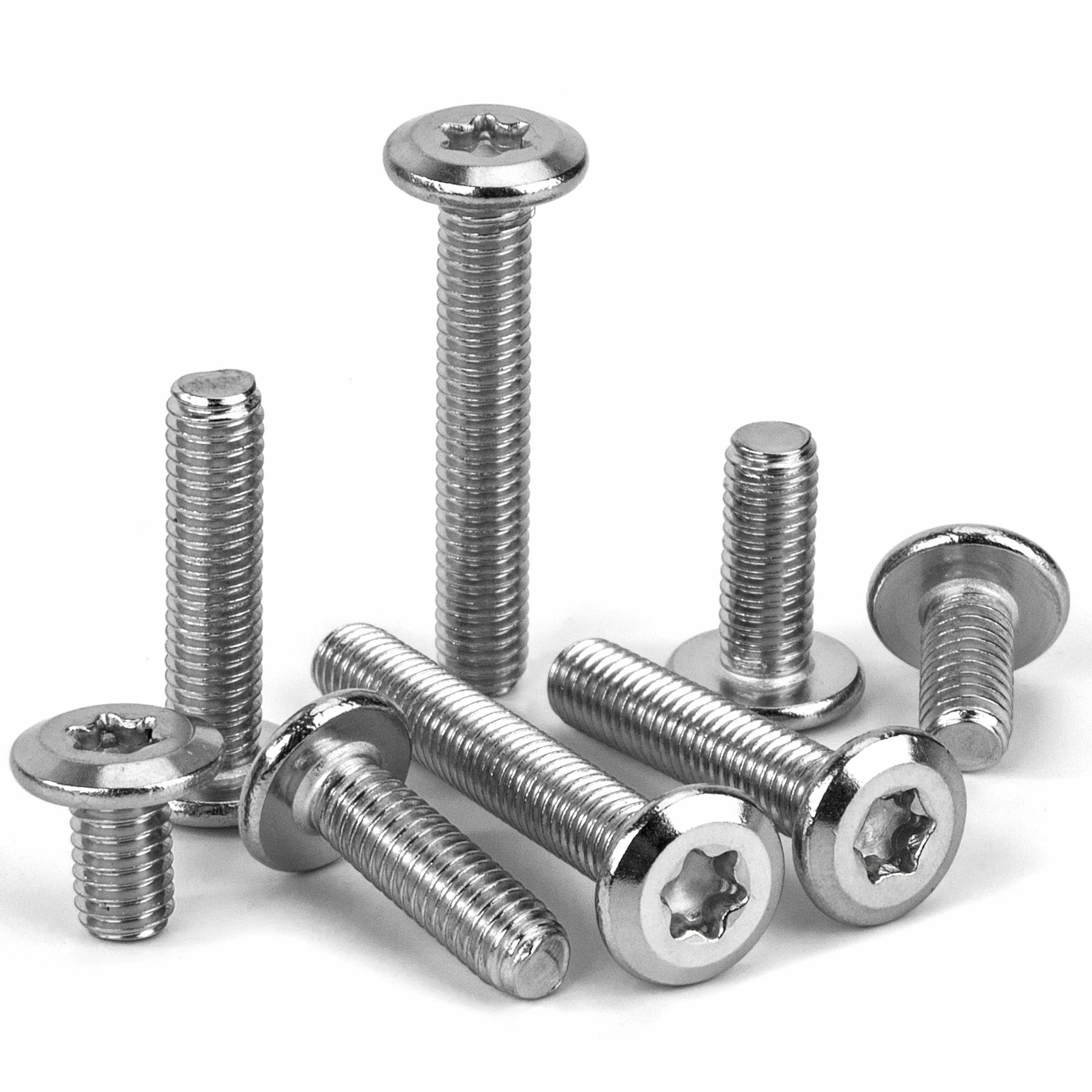Tunejoy Śruby z łbem płaskim Torx M6 x 35 mm Śruba z łbem sześciokątnym Śruby ze stali nierdzewnej A2 V2A Śruby meblowe z kluczem T30 pełny gwint 30 sztuk