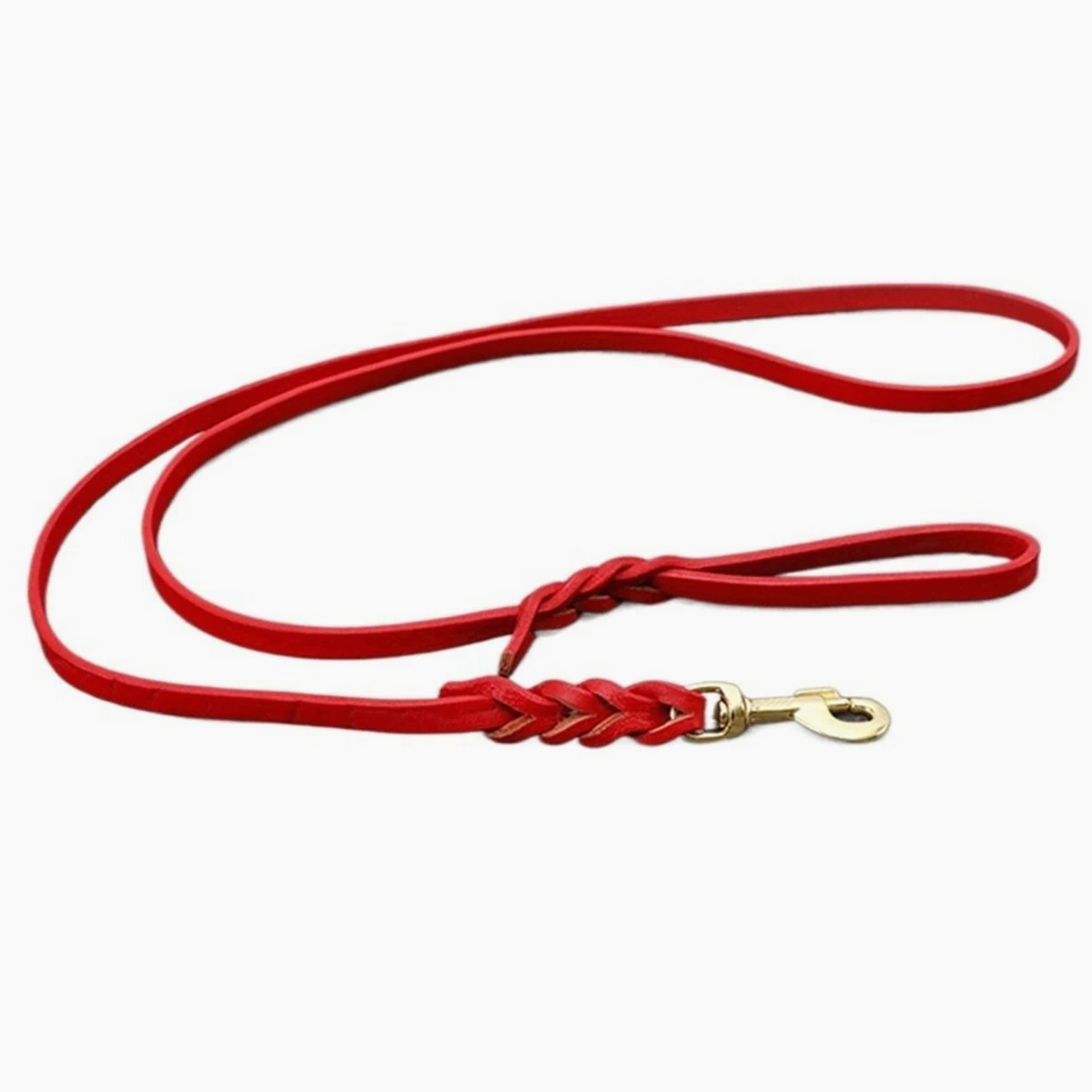 Skórzana smycz dla dużego psa Smycz do treningu chodzenia Pleciona lina trakcyjna z prawdziwej skóry Miedziany haczyk Dla owczarka niemieckiego Labrador (Kolor: 1, Rozmiar: 1 2 cm X 180 cm) (3 1 2 c