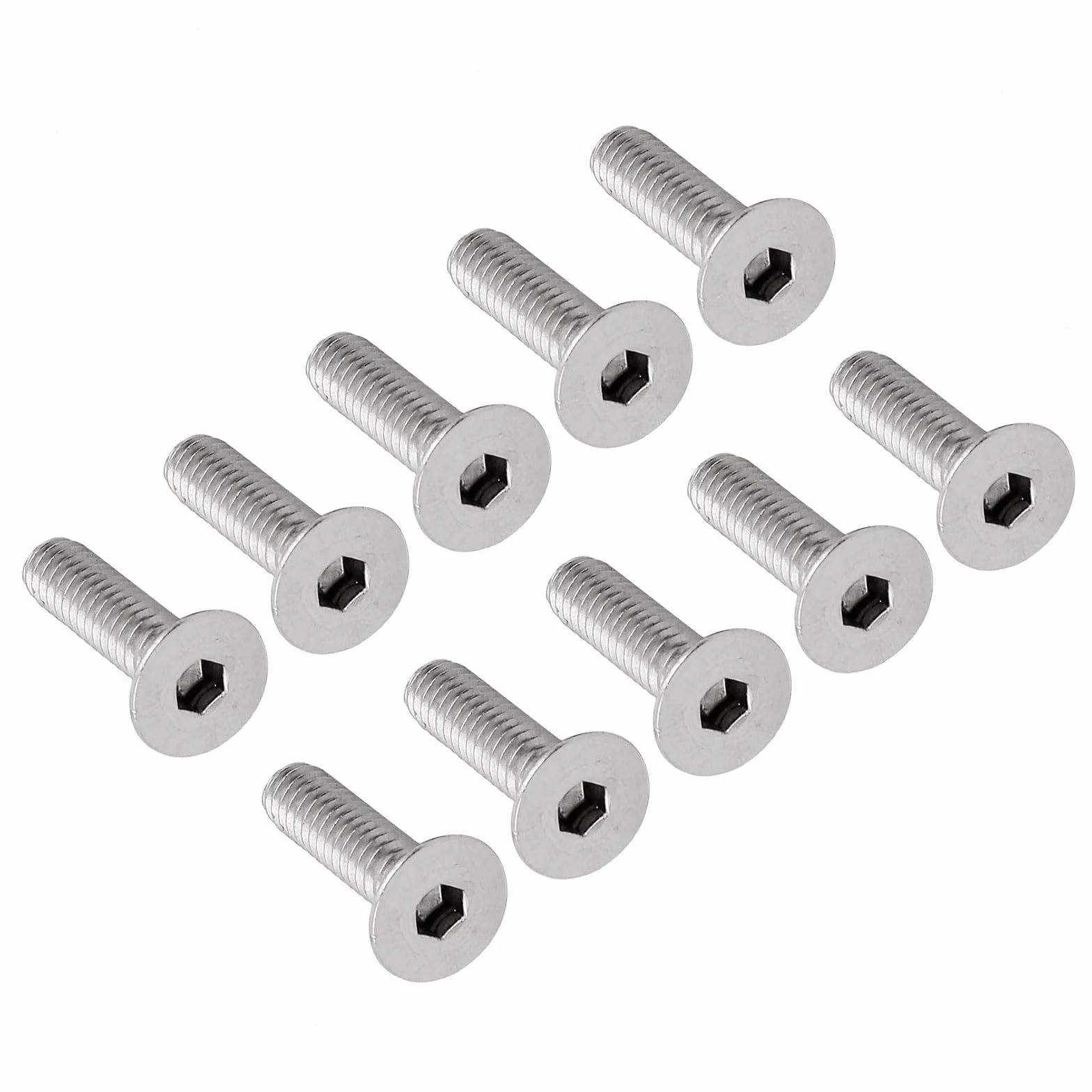 QUARKZMAN 1/4-20 x 1" Hex cokół płaski łeb śruby z łbem stożkowym x 10 szt. 304 stal szlachetna cokół nasadka łeb śruby do maszyn i mebli, [srebrny]