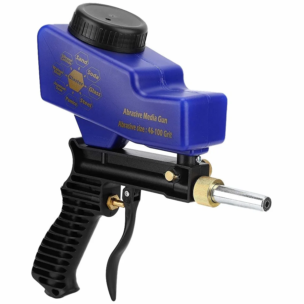 Pneumatyczny pistolet do piaskowania, przenośny grawitacyjny pistolet do piaskowania przeciwrdzewnego Pneumatyczny pistolet do piaskowania Piaskarka Usuń niebieską plamę rdzy
