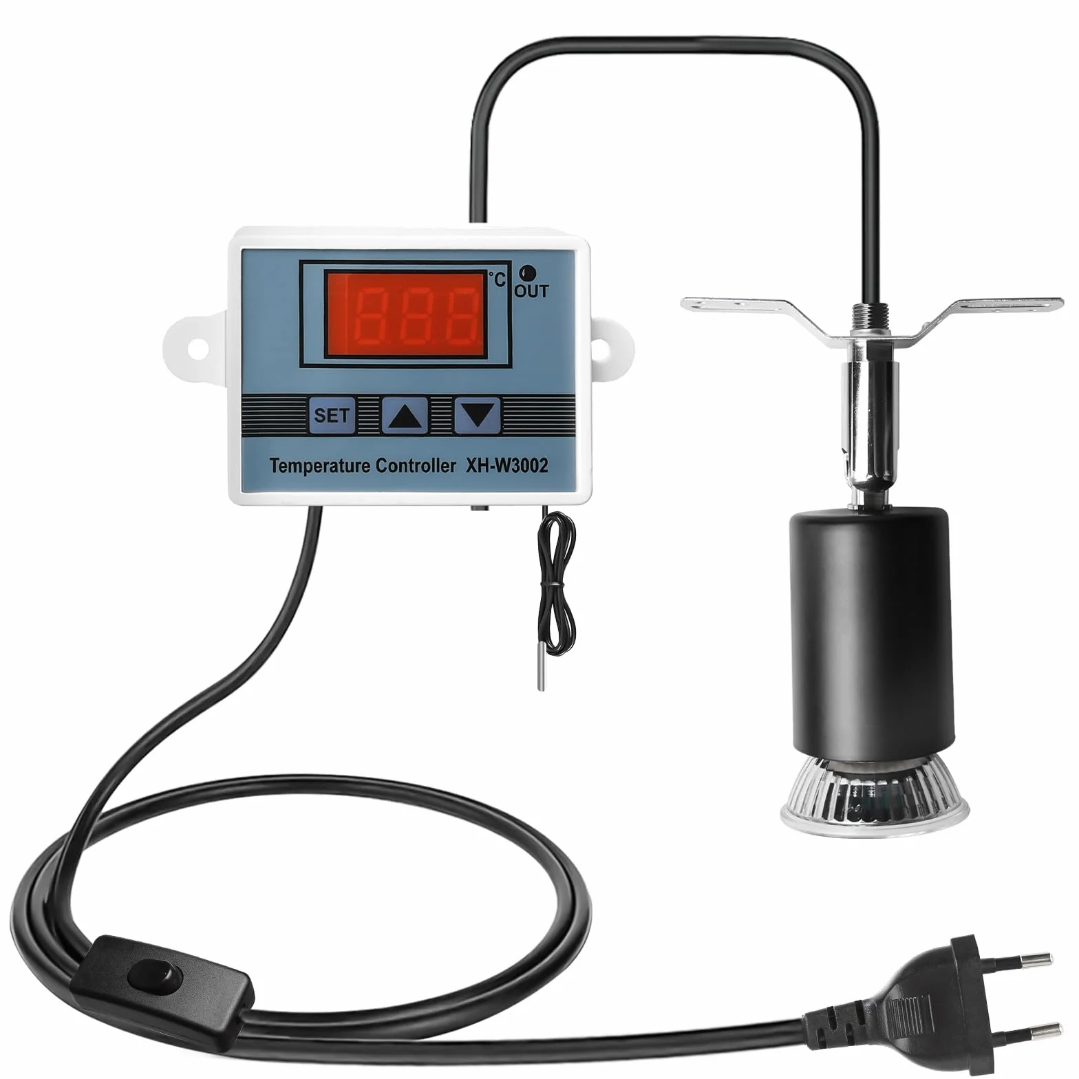 GBKDQQ Lampa grzewcza dla gadów 200 W z inteligentną regulacją temperatury, E27 lampa grzewcza do terrarium, obracany o 360°, lampa do terrarium, dla żółwi, węży, jaszczurek