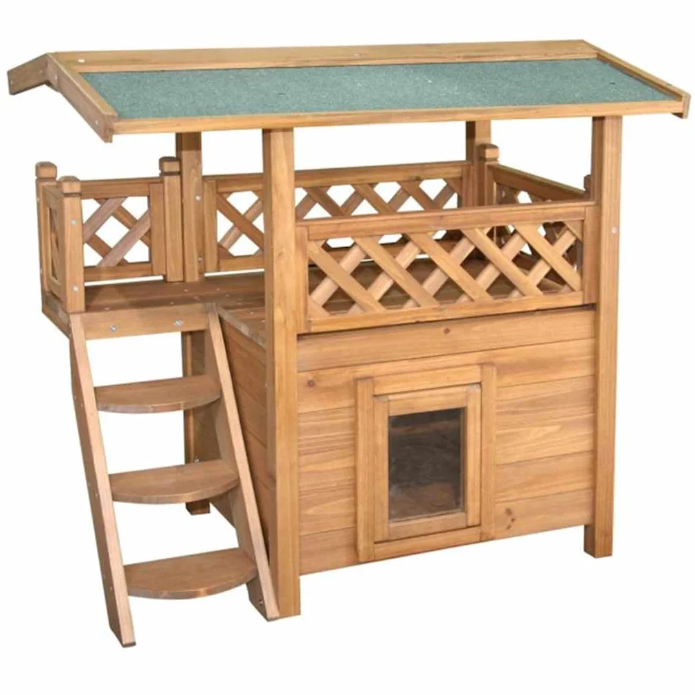 Kerbl Pet Lodge Domek dla Kota, Brązowy, 77 x 50 x 73 cm