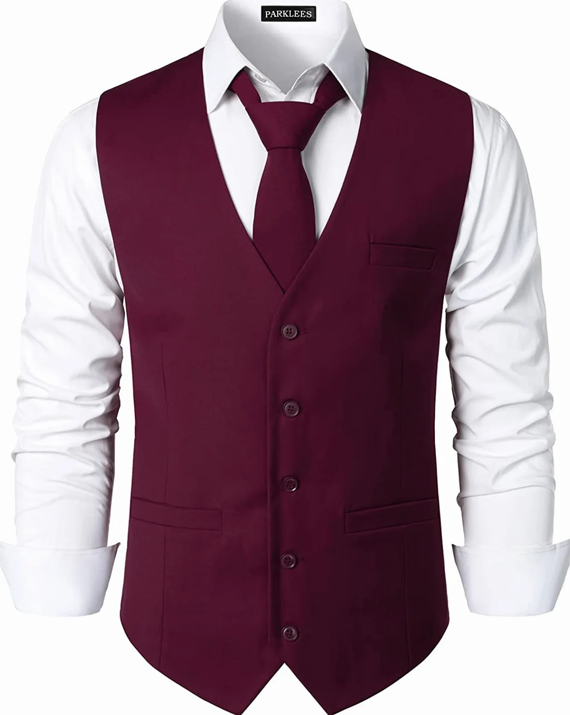 PARKLEES Męska hipsterska miejska kamizelka biznesowa formalna slim fit garnitur smoking sukienka kamizelka