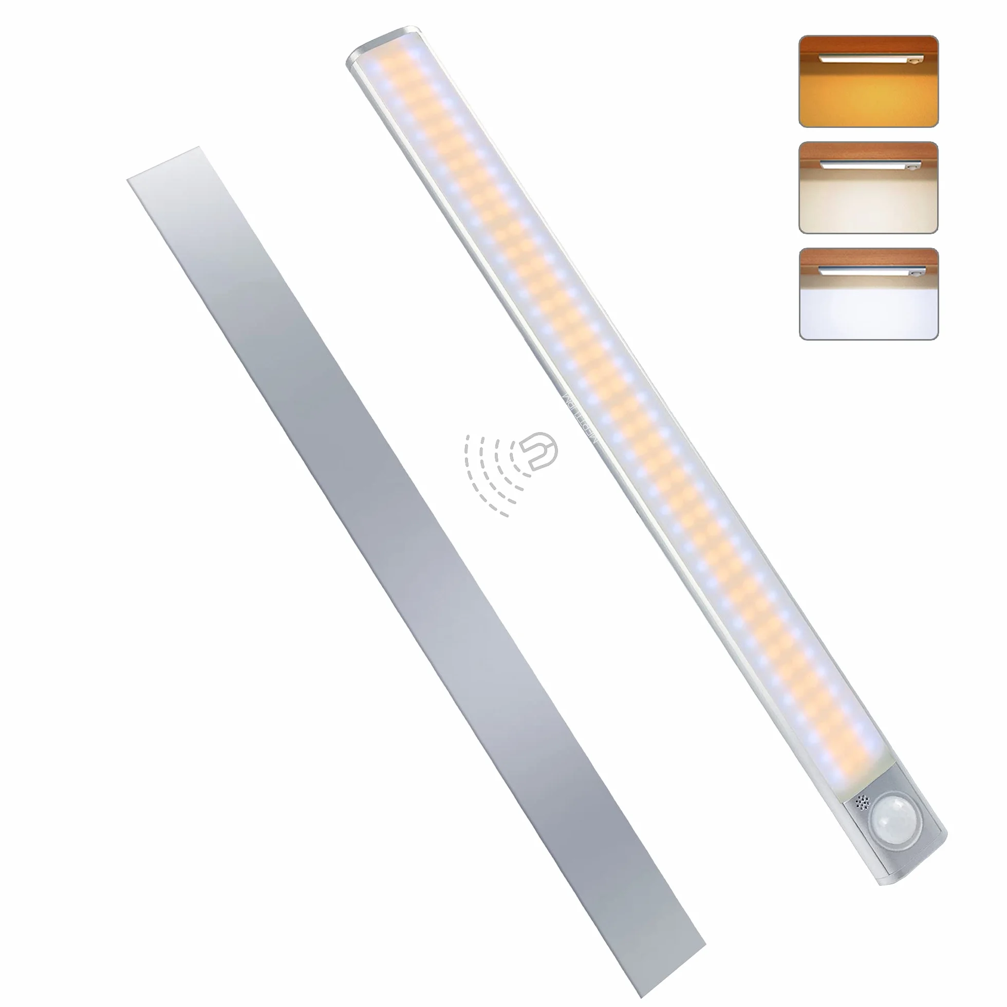 MERTTURM 160LED Akumulatorowe Oświetlenie Podszafkowe,Bezprzewodowe Oświetlenie Szafy z Czujnikiem Ruchu,Bateria 1800 mAh z Bezstopniowym ściemnianiem, Mnstalacja Magnetyczna do Szafy,Szafki, Poza tym