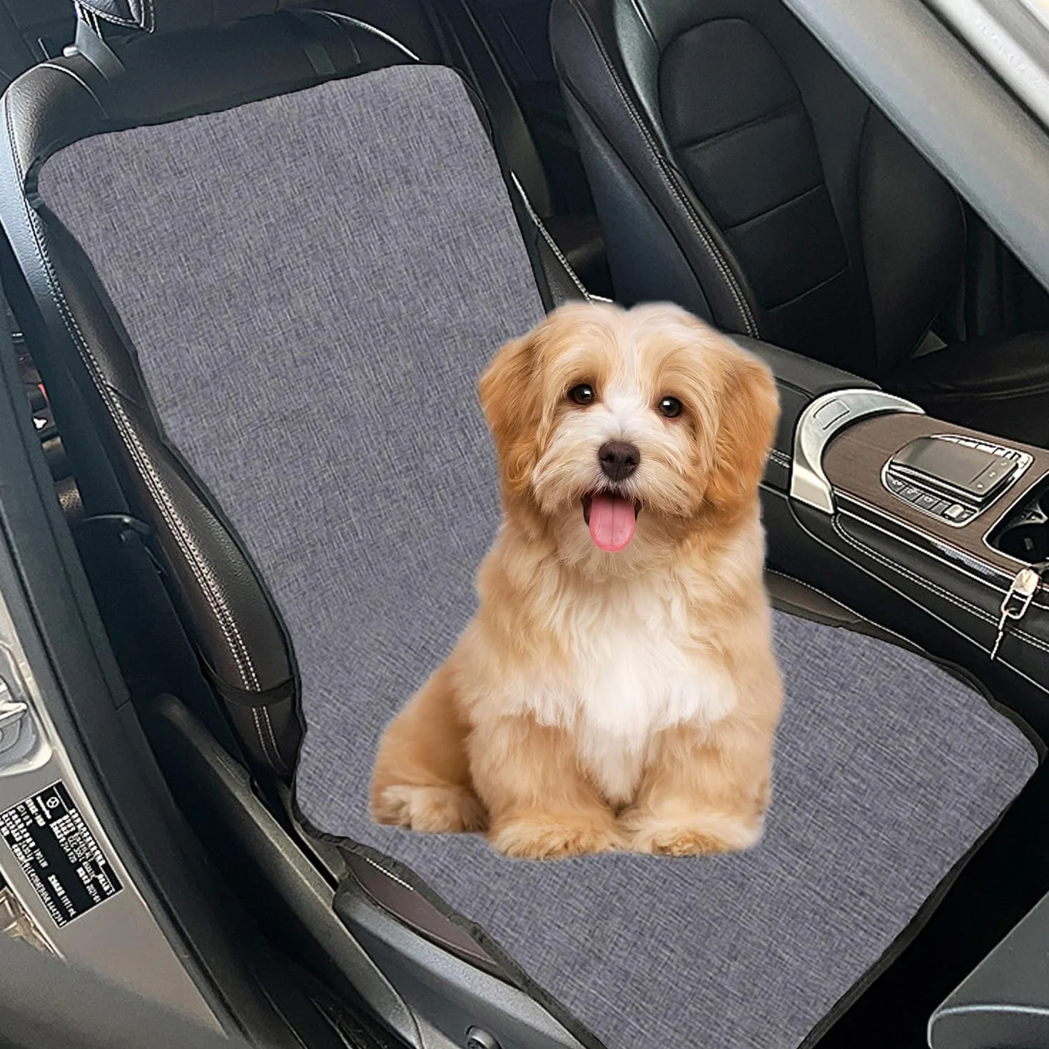 Pokrowiec na przednie siedzenie dla psów, wodoszczelny i odporny na zarysowania, pokrowiec samochodowy dla psów, bez klapy, do samochodów osobowych, ciężarowych i SUV-ów (109 x 49 cm, szary)