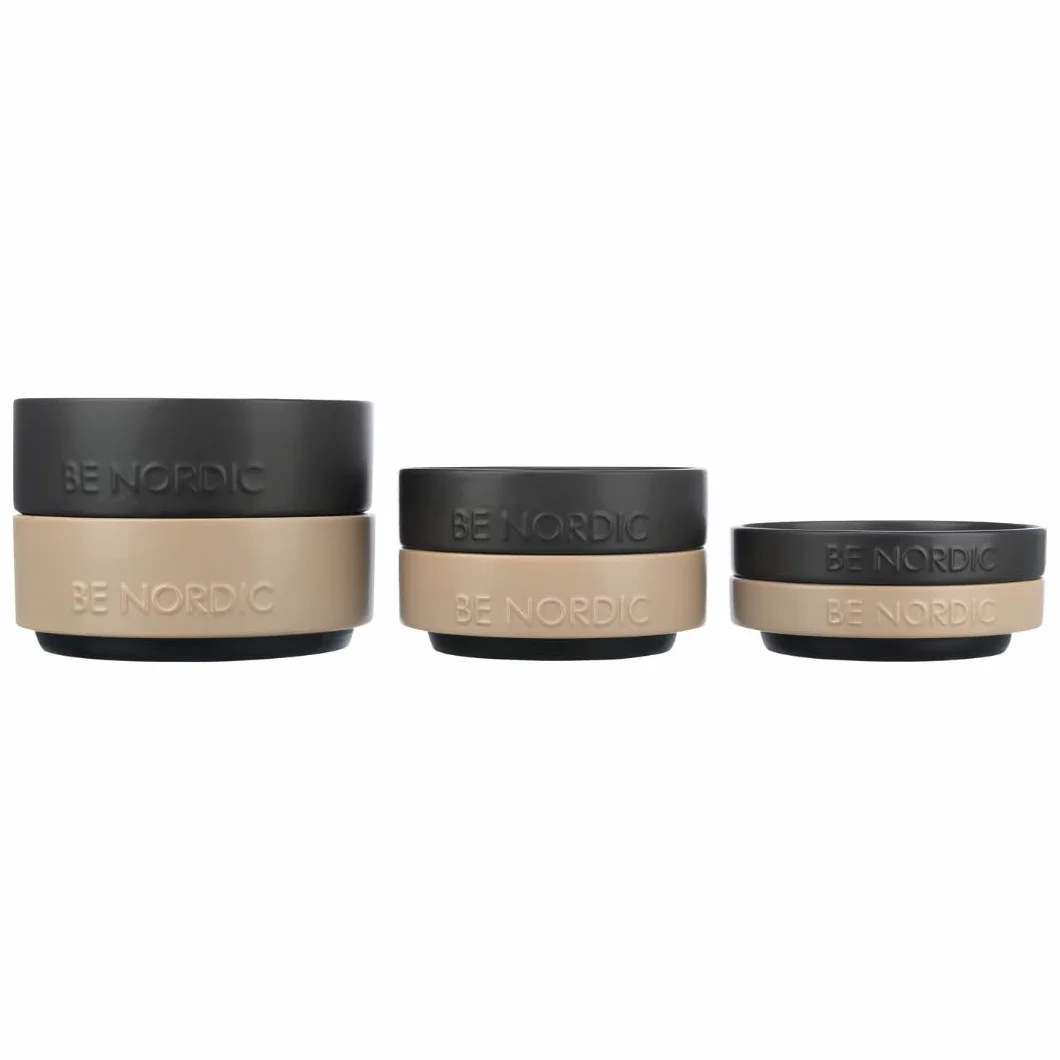 TRIXIE BE NORDIC 24522 płaska miska dla kota, ceramiczna, 300 ml, czarna, nowoczesna miska do karmienia dla małych kotów Ø 16 cm, ceramiczna miska z antypoślizgową powłoką gumową