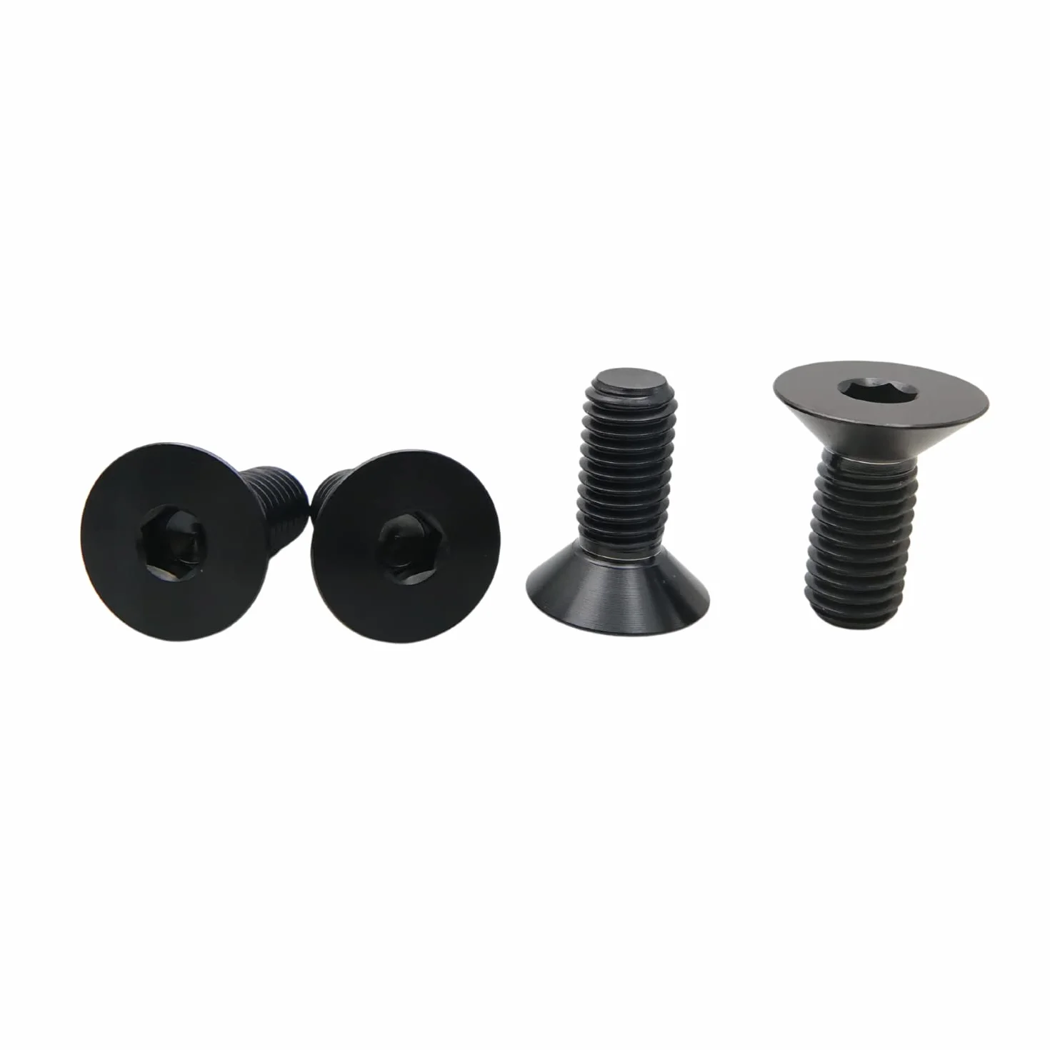 RISON wkręty z łbem sześciokątnym GR5, z płaskim łbem stożkowym, M4 x 0,7 x 15 mm, wkręty z łbem stożkowym, z tytanu, do roweru MTB, 5 sztuk