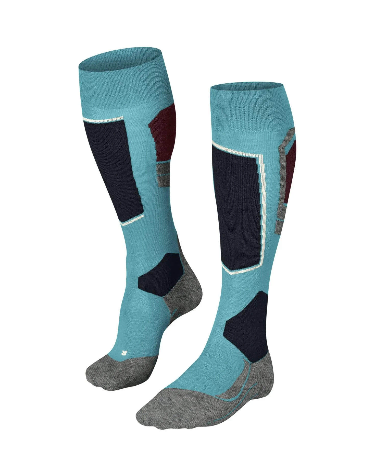 FALKE Kobiety Skarpety narciarskie SK4 Advanced W Kh Wełna ciepłe cienkie1 Para, Turkusowy Peacock Blue 6536-O, 35-36