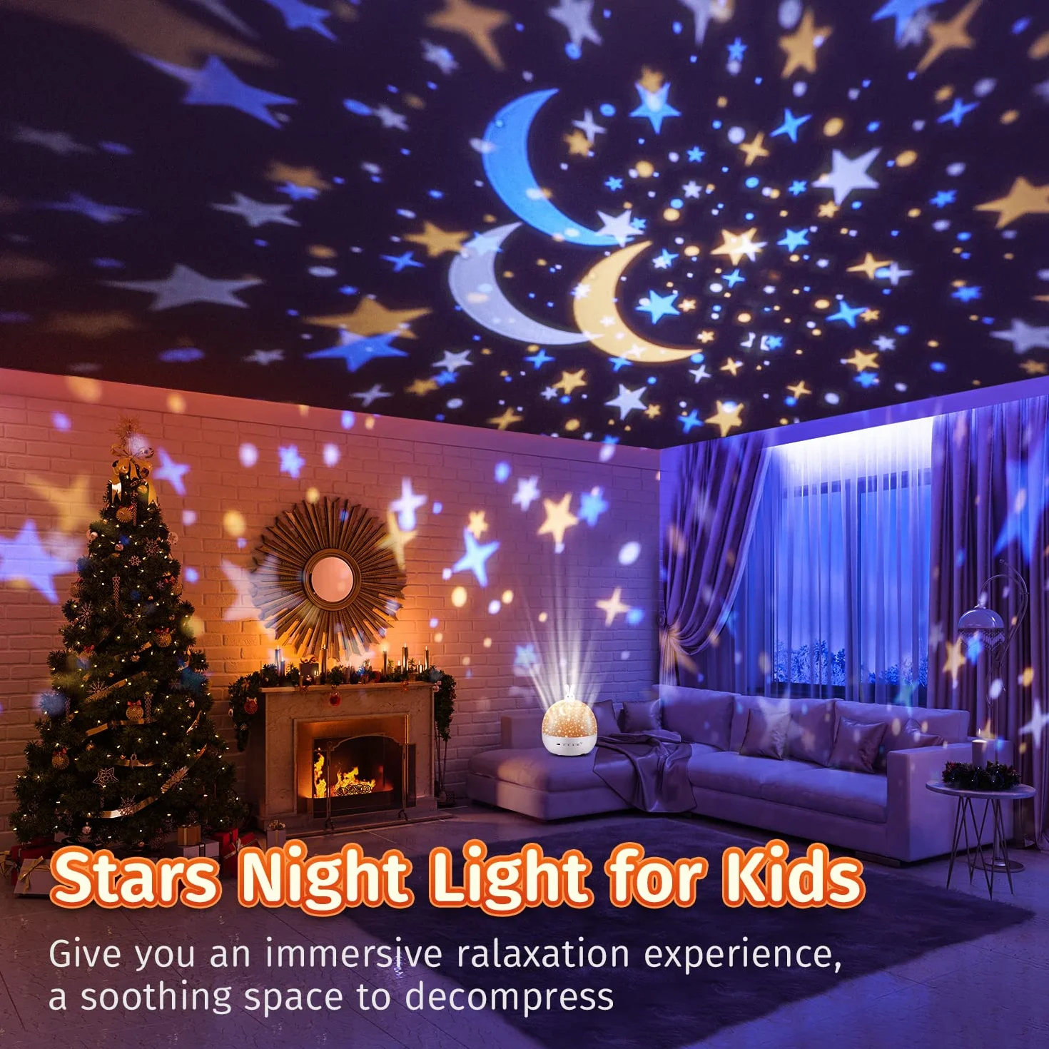 Lampka nocna, projektor gwiaździstego nieba dla dzieci z 15 filmami, lampka nocna dla dzieci, pozytywka dla niemowląt, dziewczynek, Bluetooth, lampka nocna dla dzieci, dekoracja, prezent dla