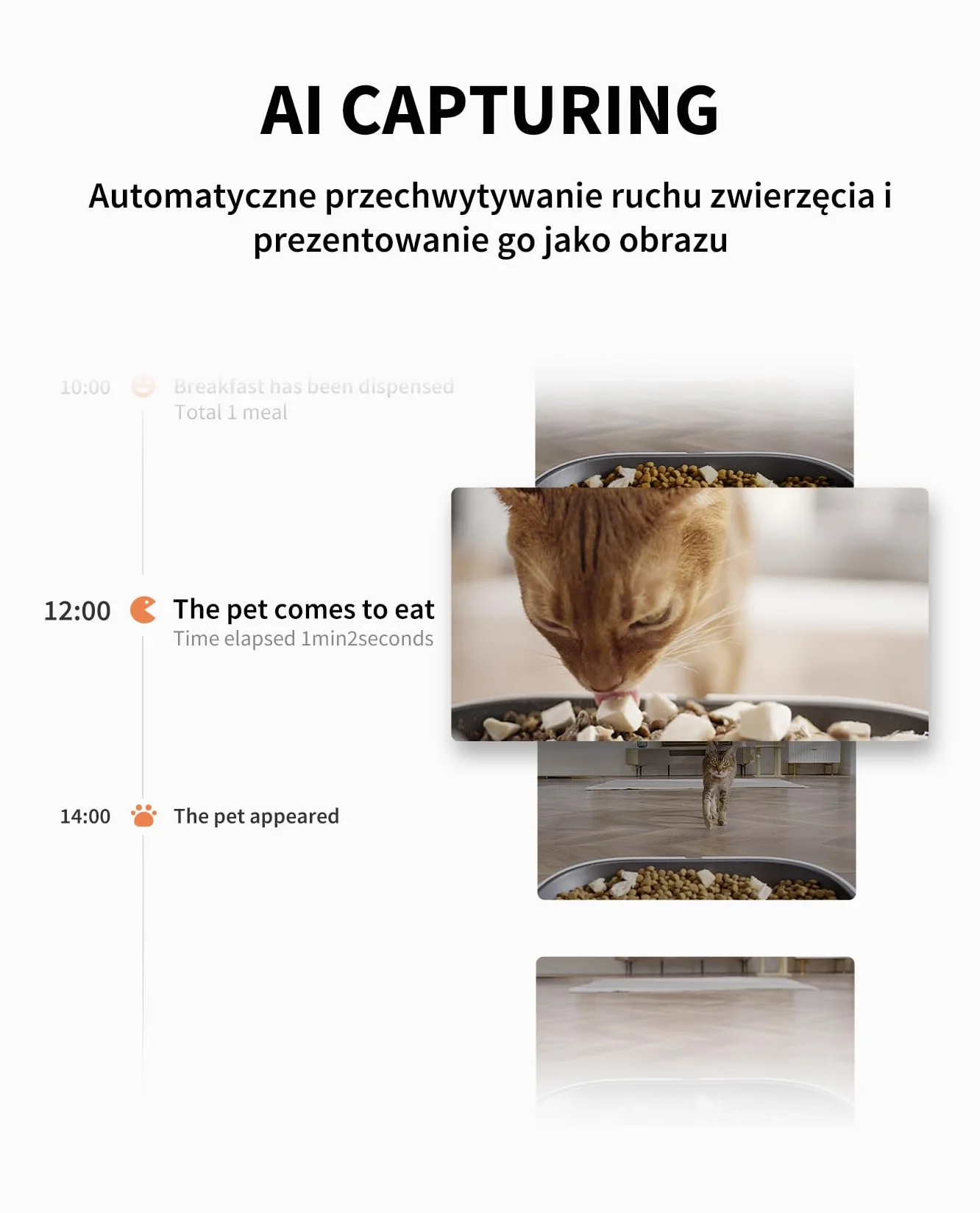 PETKIT Automatyczny Dozownik Karmy dla Kota z Kamerą, 5L Podwójny Lejek Automatyczny Karmnik dla Kotów/Psów, 1080P HD, Funkcja AI, 2.4G WiFi, Dwukierunkowe Audio, APP, Miska ze Stali Nierdzewnej