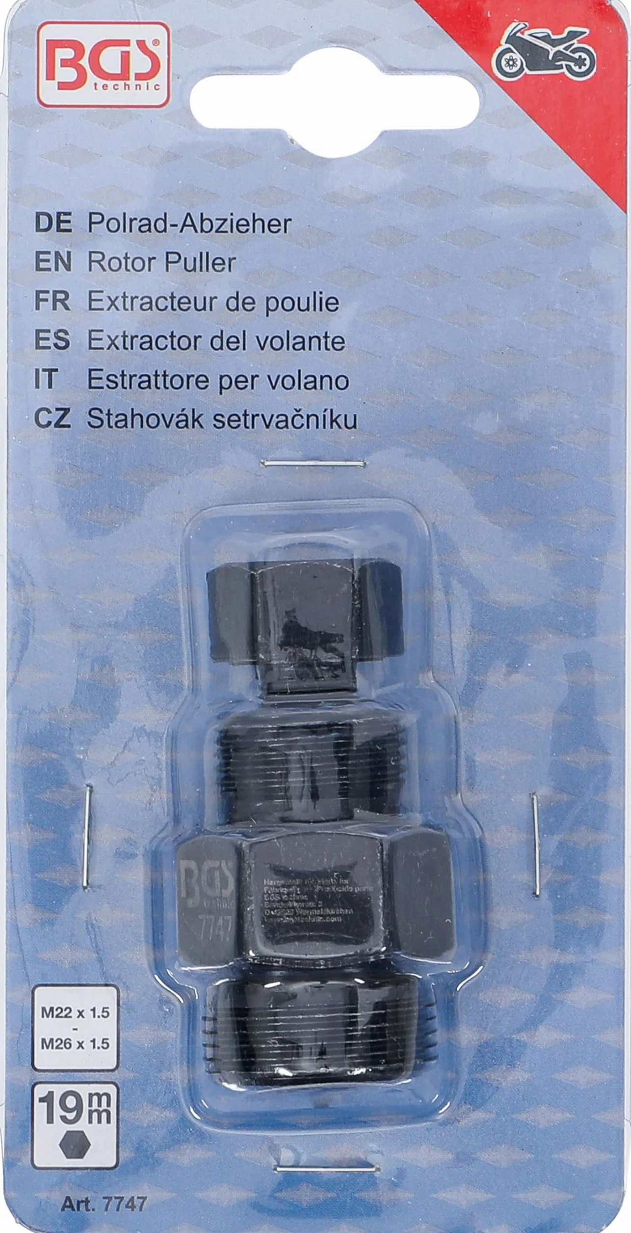 BGS 7747 | Ściągacz do wieńców biegunowych | M22 x 1,5 / M26 x 1,5 mm