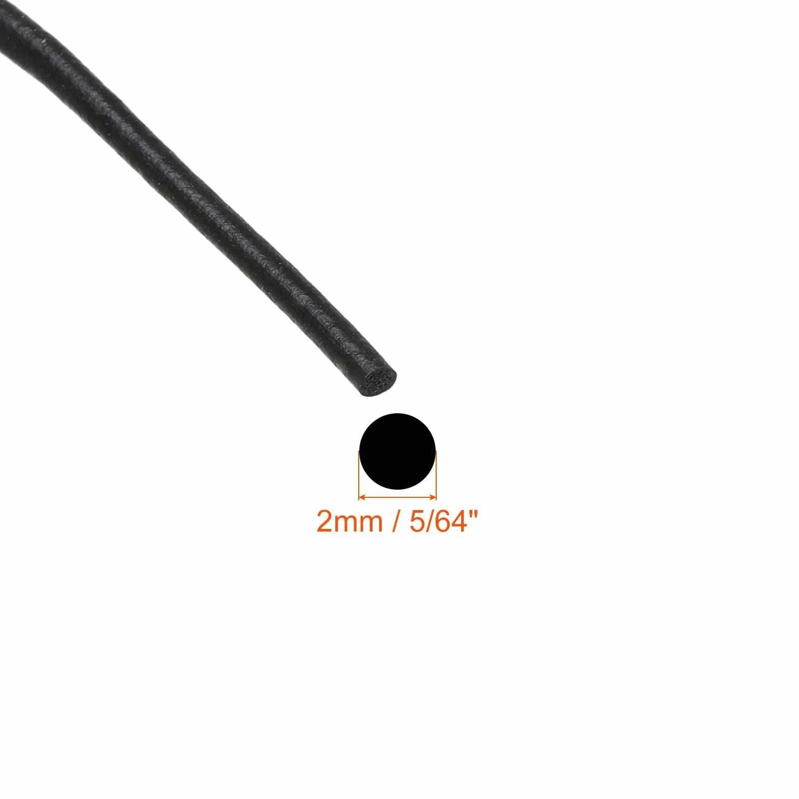sourcing map Uszczelka z pianki gumowej, 2 mm średnicy x 10 m długości, okrągła, z gumy EPDM, do samodzielnego uszczelnienia, łożyska wkładki, węże piankowe, rzemiosło, uszczelnienie domu