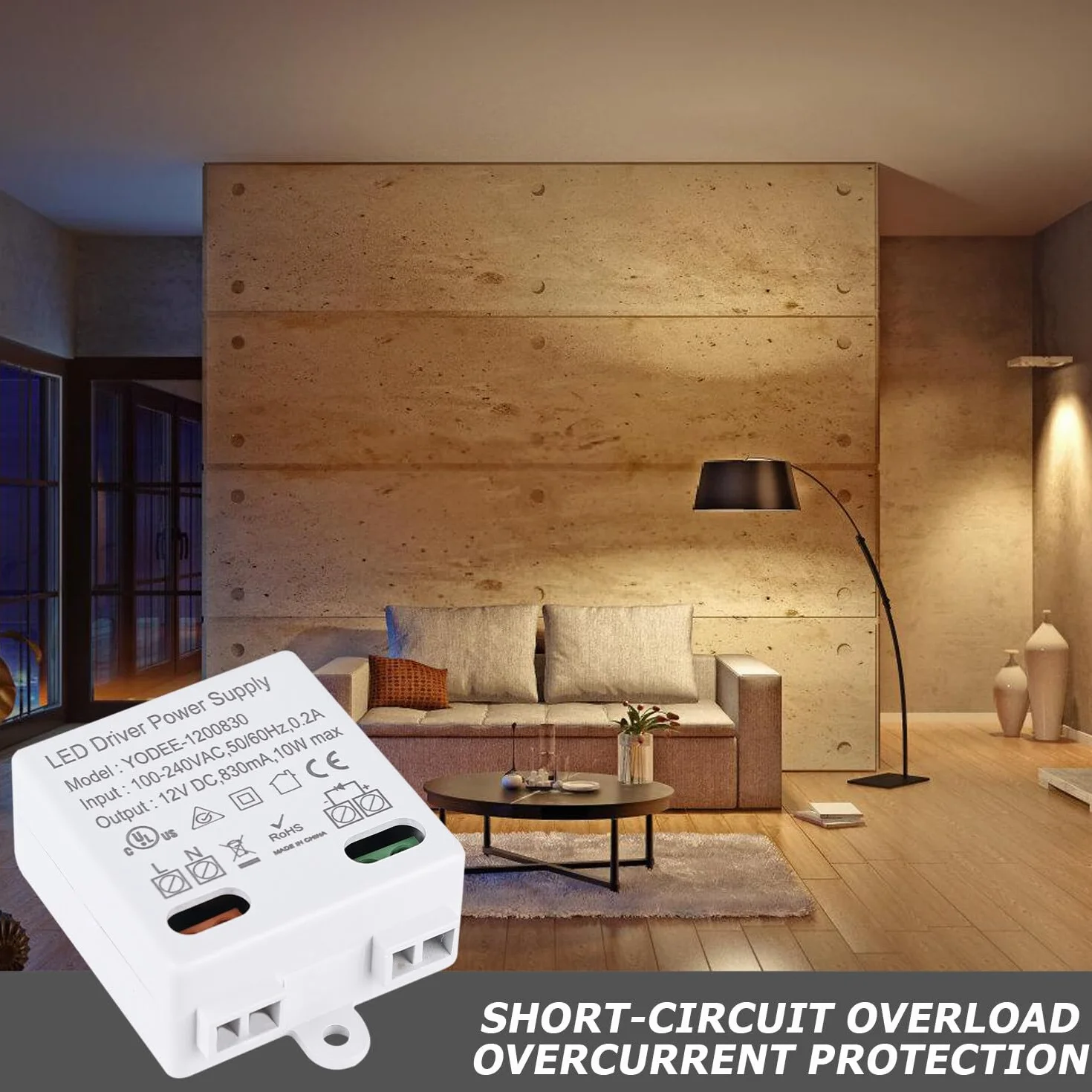 2 sztuki mini transformator LED 12 V/DC 10 W, transformator 100-240 V na prąd stały napięcie sterownik zasilacz do lamp LED i taśm, mały i płaski bez minimalnego obciążenia