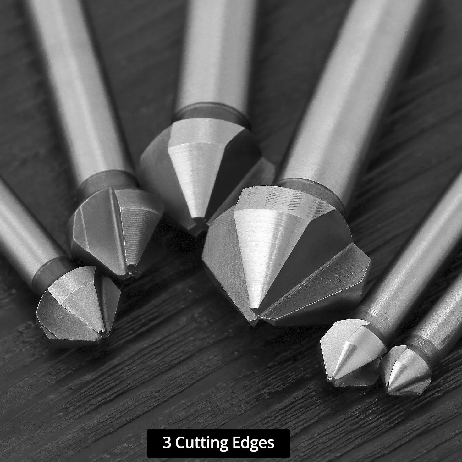 QWORK® 6-częściowy pogłębiacz pogłębiający 90°, 6,3-20,5 mm HSS stalowe pogłębiacze pogłębiające wiertła do drewna, metalu, tworzywa sztucznego