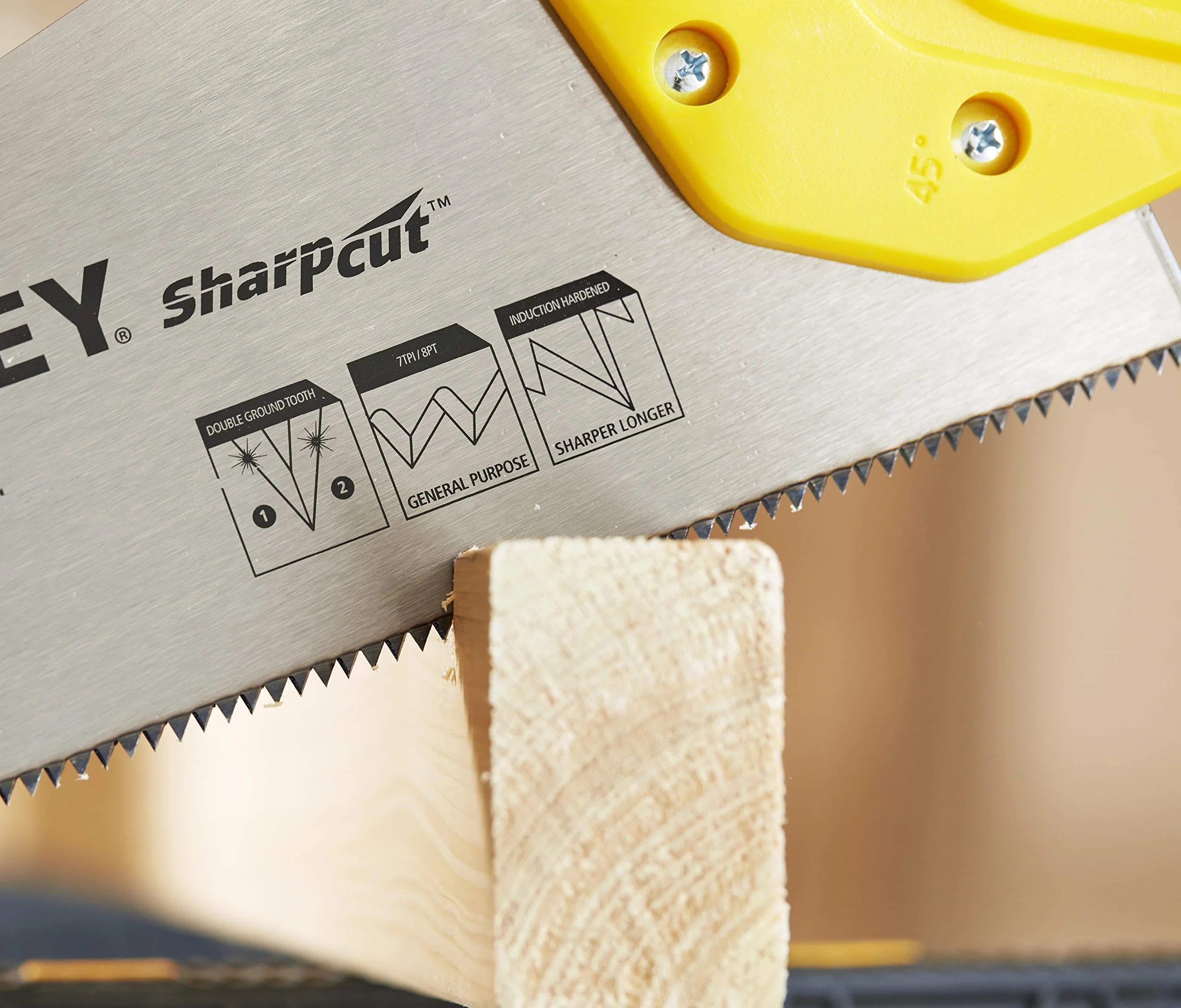 Stanley Piła ręczna Sharpcut (18"/450 mm, lisi ogon z 11 zębami/cal do precyzyjnej pracy, podwójnie szlifowane, hartowane indukcyjnie ząbki) STHT20370-1