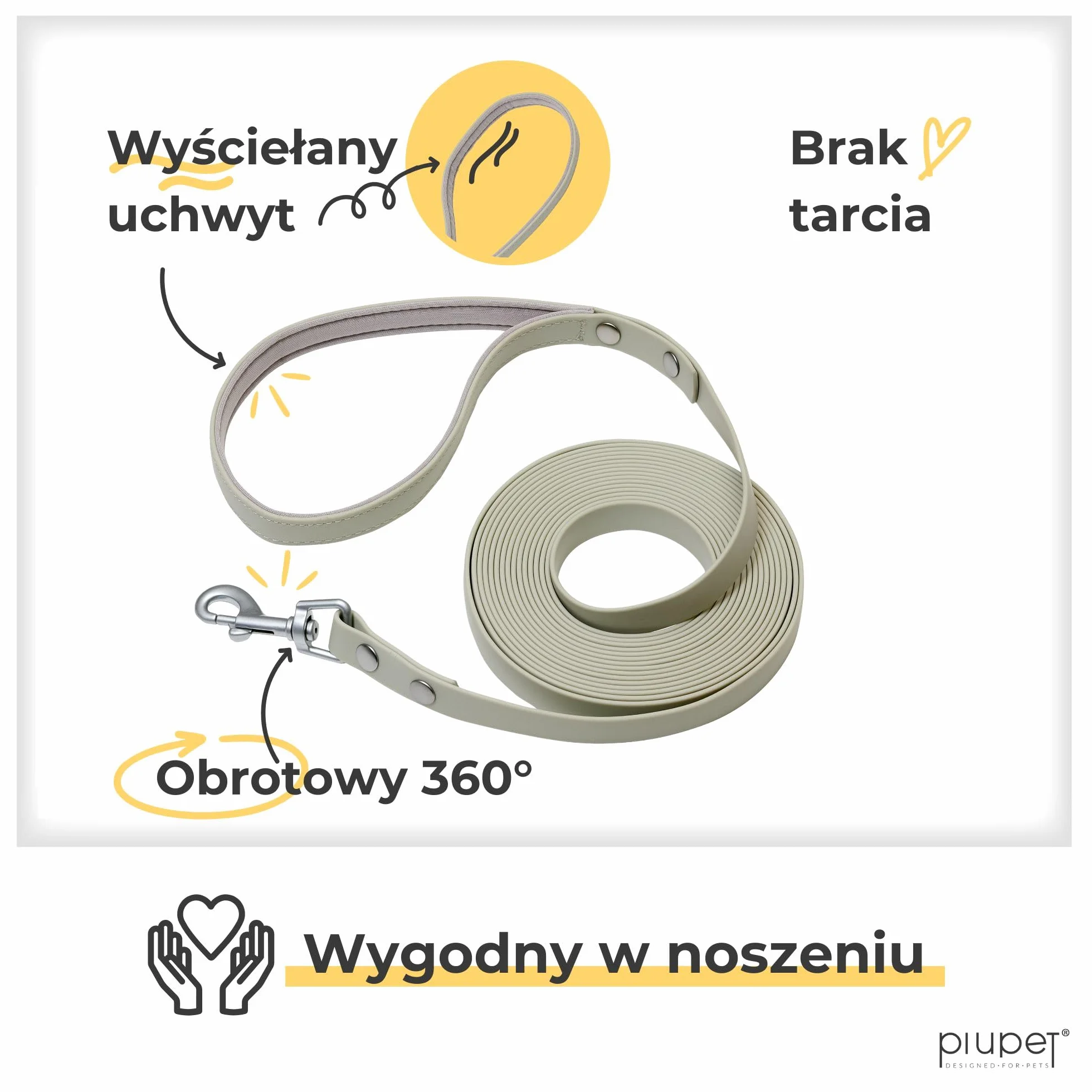 PiuPet Wodoodporny smycz holownicza dla psa 10m 20m