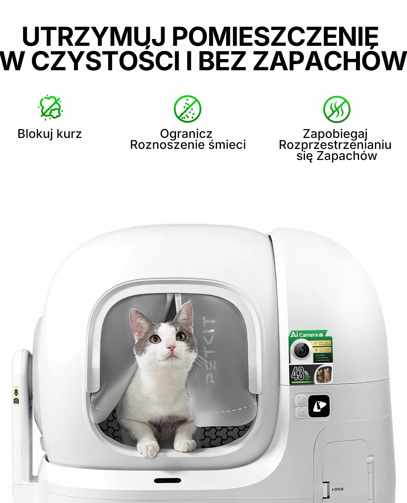 PETKIT Kurtyna Magnetyczna 3.0, do Samoczyszczących Kuwet dla Kotów PUROBOT MAX PRO 2, Pyłoszczelna, Redukuje Ślady Żwirku, Trwała, Nie dla PURA MAX 2/PUROBOT MAX PRO/PUROBOT ULTRA