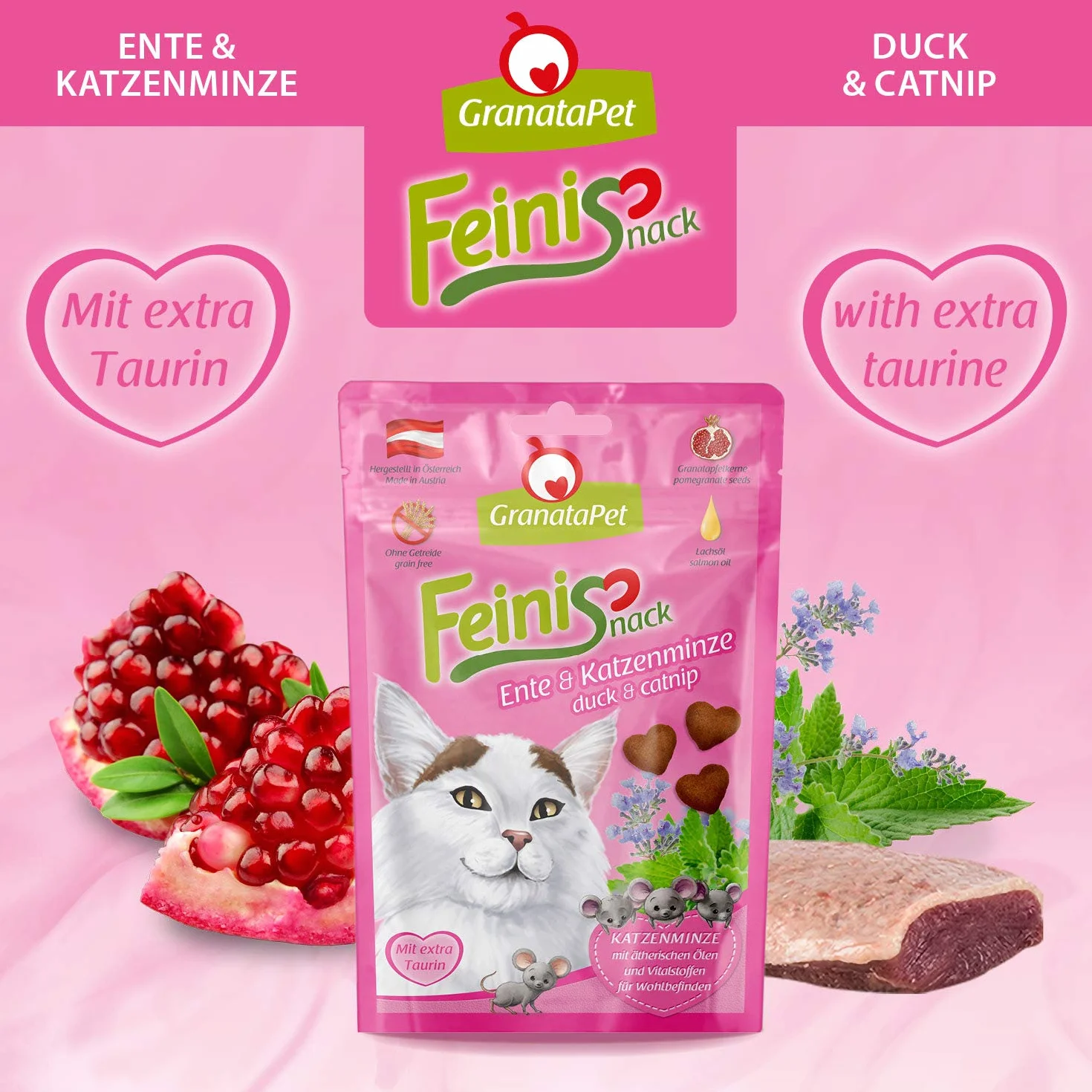 Granatapet Feinisnack Kaczka I Kocimiętka 6x50g Smakołyk Dla Kotów Bez Zbóż I Cukru