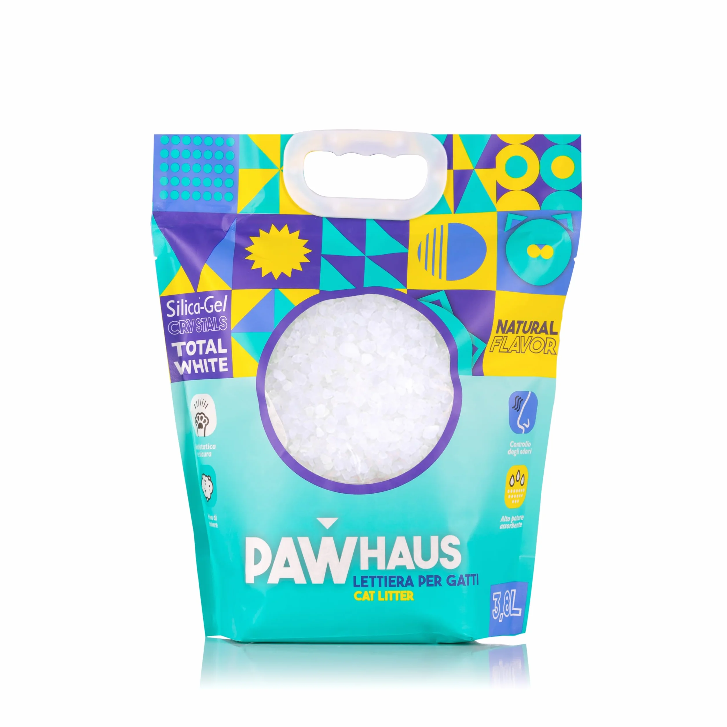 PawHaus - 3.8L Krzemowy żwirek dla kotów - antystatyczny i bezpieczny - bezpyłowy - bardzo chłonny - zatrzymuje zapachy 1,5-1,6 kg