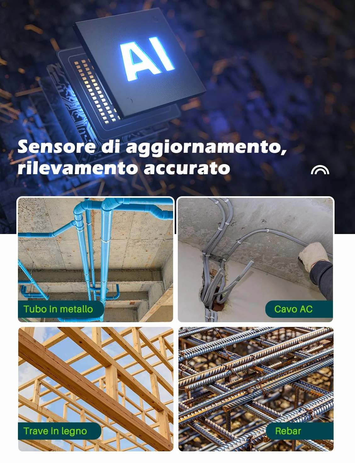 5 w 1 elektryczny wykrywacz rur i kabli, detektor cyfrowy, ekran LCD, alarm dźwiękowy, kable drewniane/metalowe/magnetyczne lub niemagnetyczne/AC