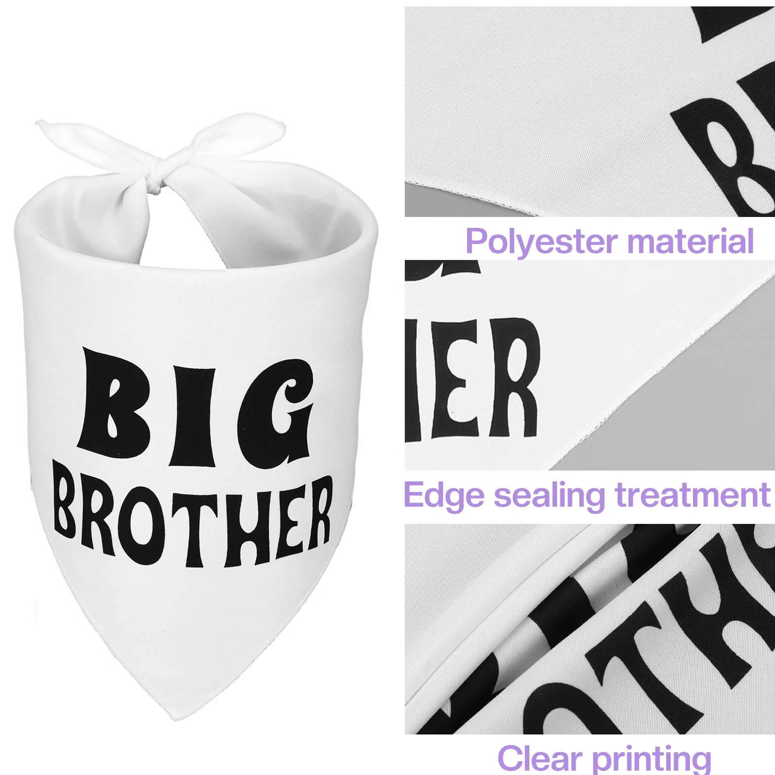 Bandana dla psa Big Brother, regulowany trójkątny szalik z poliestru, nowe ogłoszenie ciążowe dla zwierząt domowych, akcesoria ujawniające płeć dla małych i średnich psów płci męskiej