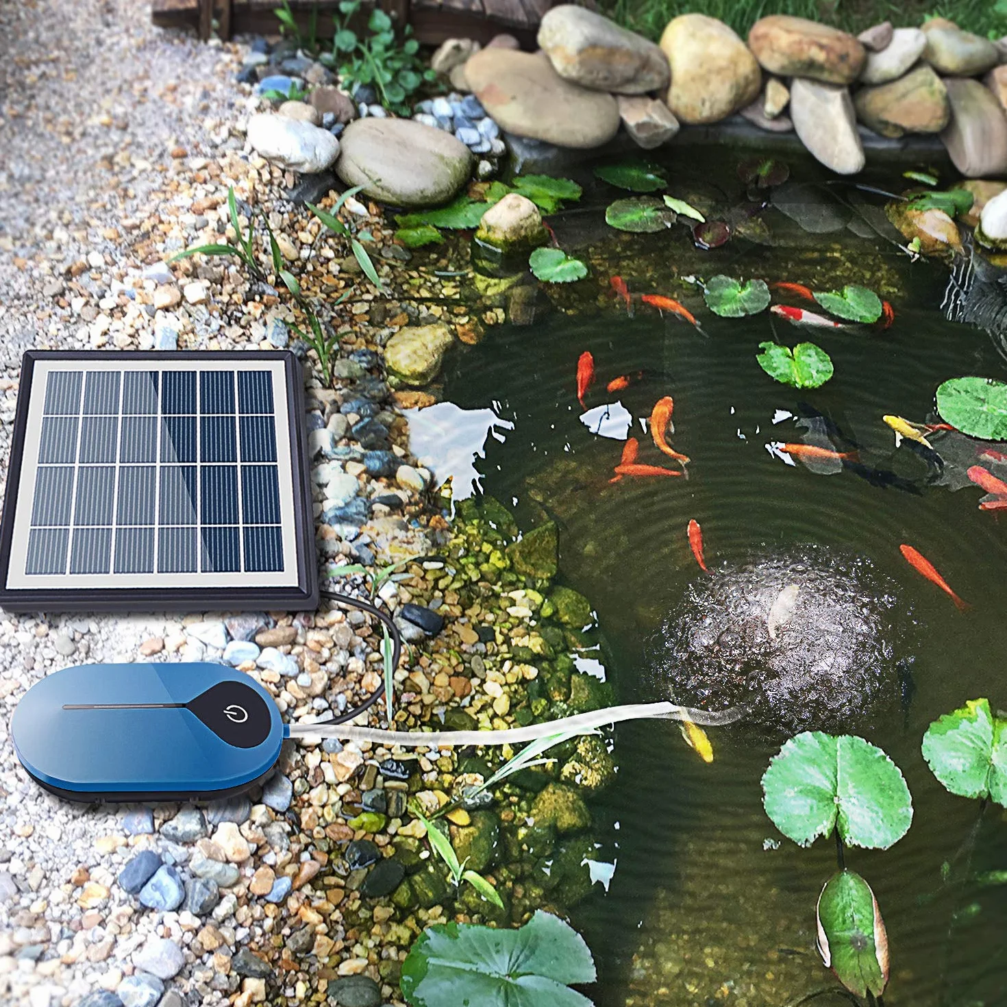 Oxygenator akwarium, 1,5 W, 3600 mAh, solarna pompa tlenowa do akwarium, napowietrzacz do stawu, pompa powietrza, napowietrzacz do akwarium