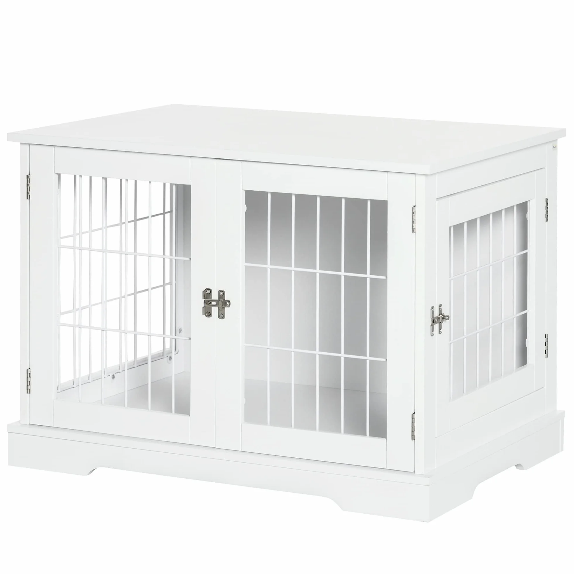 PawHut Klatka dla psa 2 w 1 Stolik pomocniczy z 2 zamykanymi drzwiami - 76L x 54,5 l x 56H cm - metal i MDF
