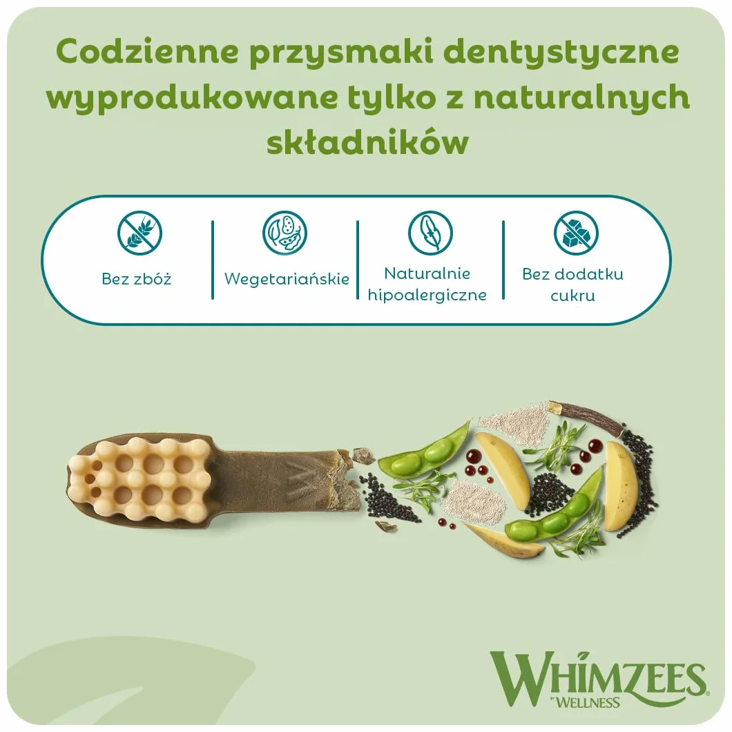 WHIMZEES Szczoteczka L, 6 Sztuk – Rozmiar L, Gryzaki Dentystyczne dla Dużych Psów, Naturalne, Bezzbożowe, Bez Dodatku Cukru