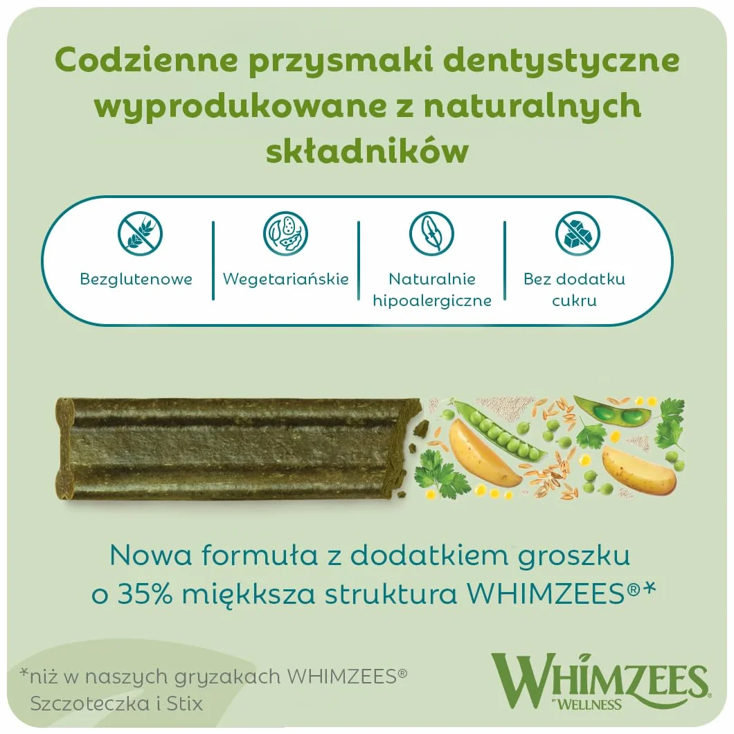 WHIMZEES Soft Stix S, 28 Sztuk – Rozmiar S, Gryzaki Dentystyczne dla Małych Psów, Naturalne, Bezzbożowe, Bez Dodatku Cukru