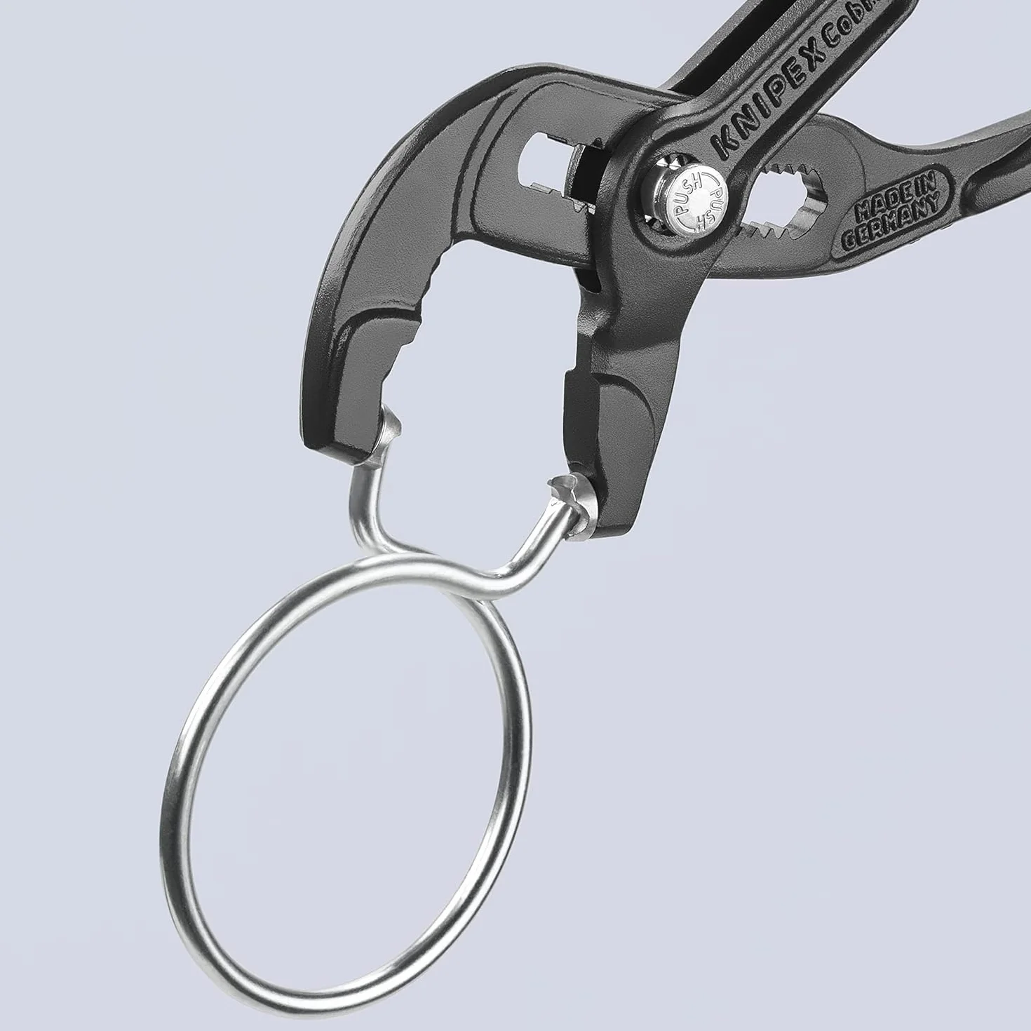 KNIPEX Szczypce do opasek zaciskowych z taśmy sprężynowej fosforanowana, szara pokryte antypoślizgowym tworzywem sztucznym 180 mm, 85 51 180 A