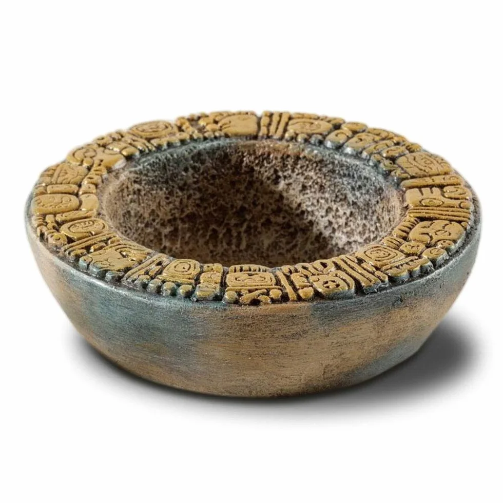 Exo Terra Azteckie naczynie na wodę, dekoracyjna miska na wodę terrarium (średnia), 3,8 x 13 x 13 cm; 500 gramów