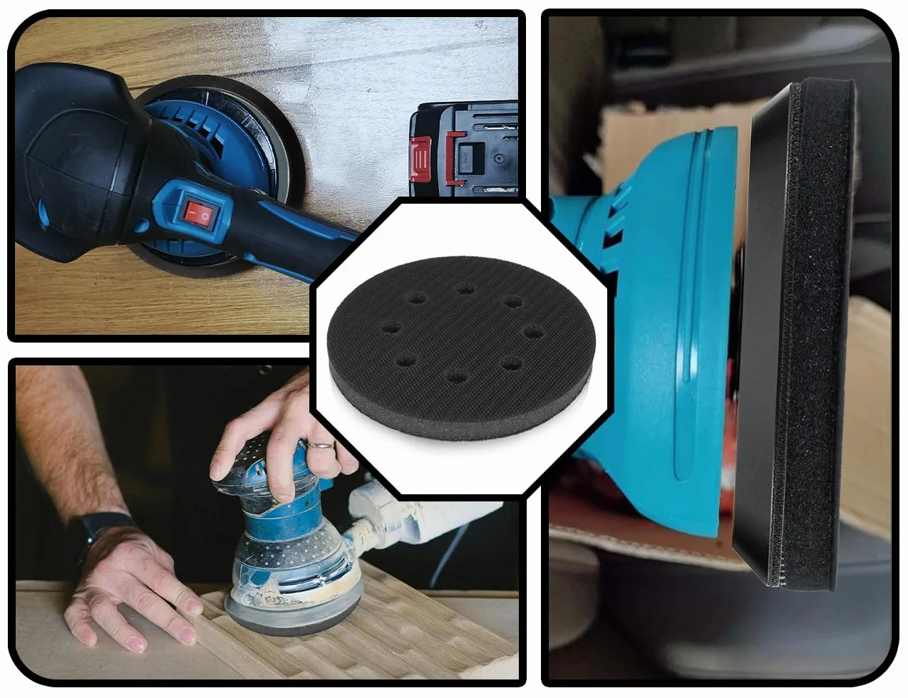 KAPSING 2 tarcze szlifierskie 125 mm gąbka Interface Pad ochraniacze podkładki zamienne do szlifierek 8 otworów