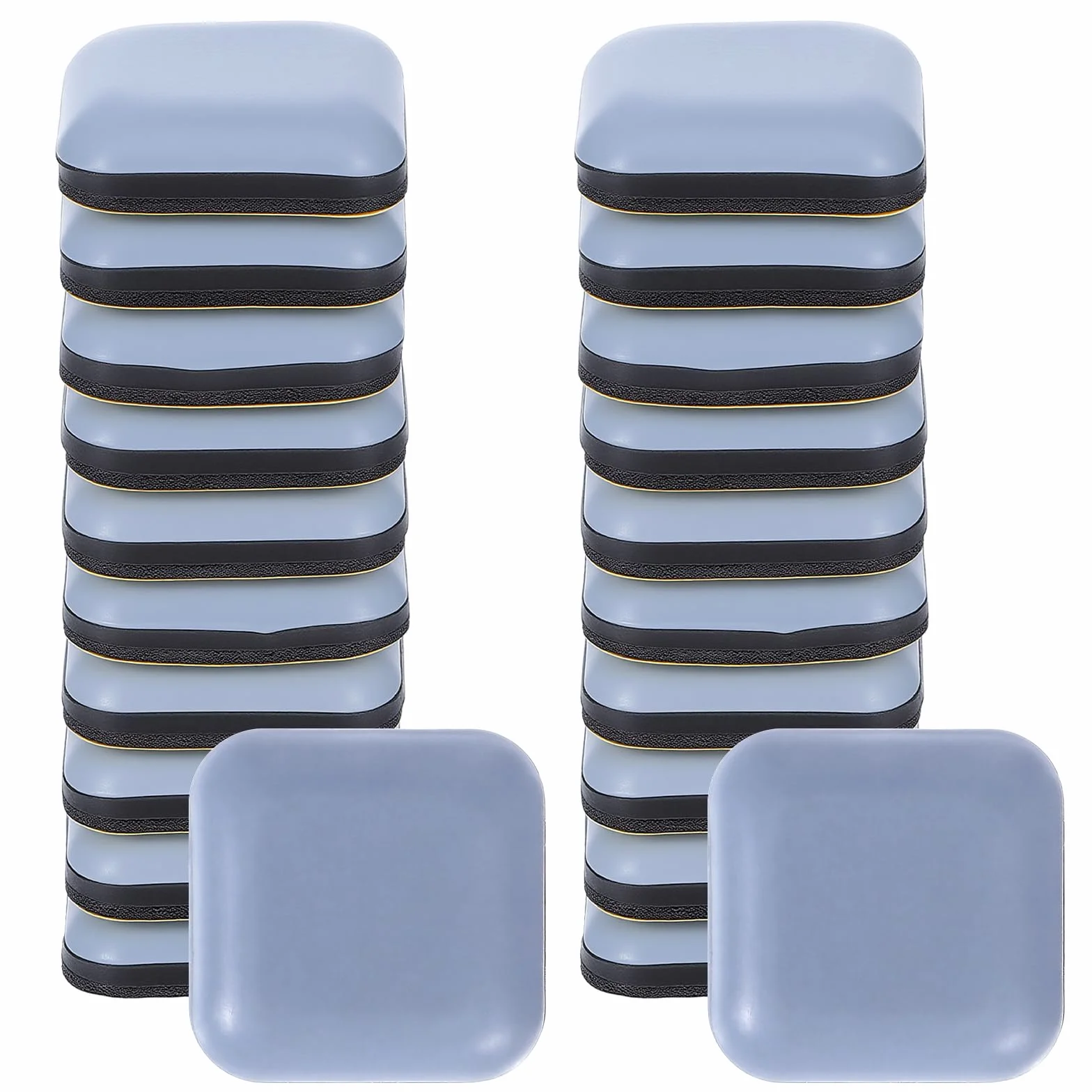 24 sztuki ślizgaczy meblowych, 20 mm, PTFE, kwadratowe, samoprzylepne suwaki do mebli, podkładki teflonowe, podkładki do przesuwania mebli, do ciężkich mebli (24 kwadraty)