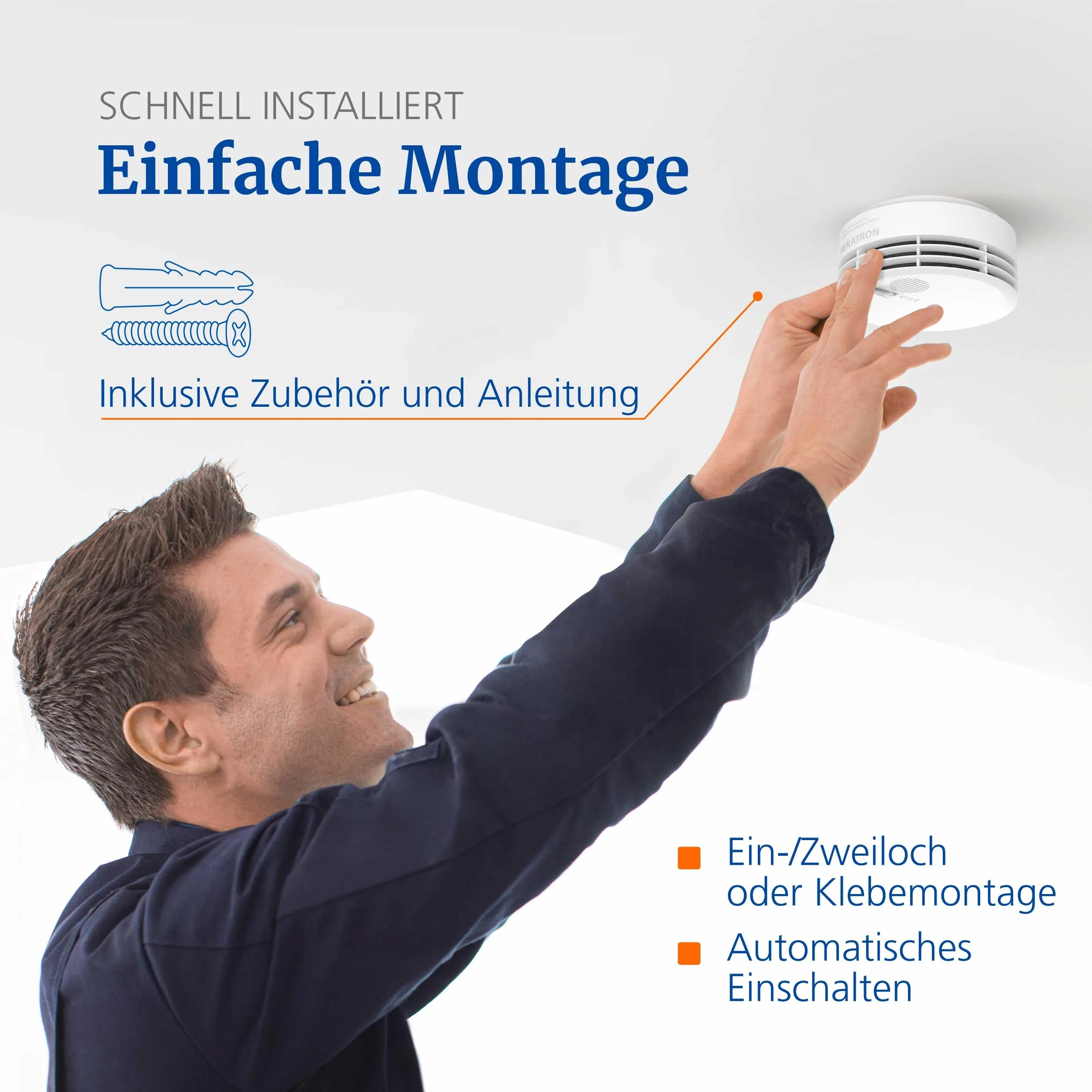 Hekatron Rauchmelder Genius Plus Edition 2021 – 10 Jahre Batterie – Testsieger Stiftung Warentest – inkl. 1 x Klebepad – App-unterstützt – Rauchwarnmelder – mehrsprachig, Amazon Exclusive - 1 Stück